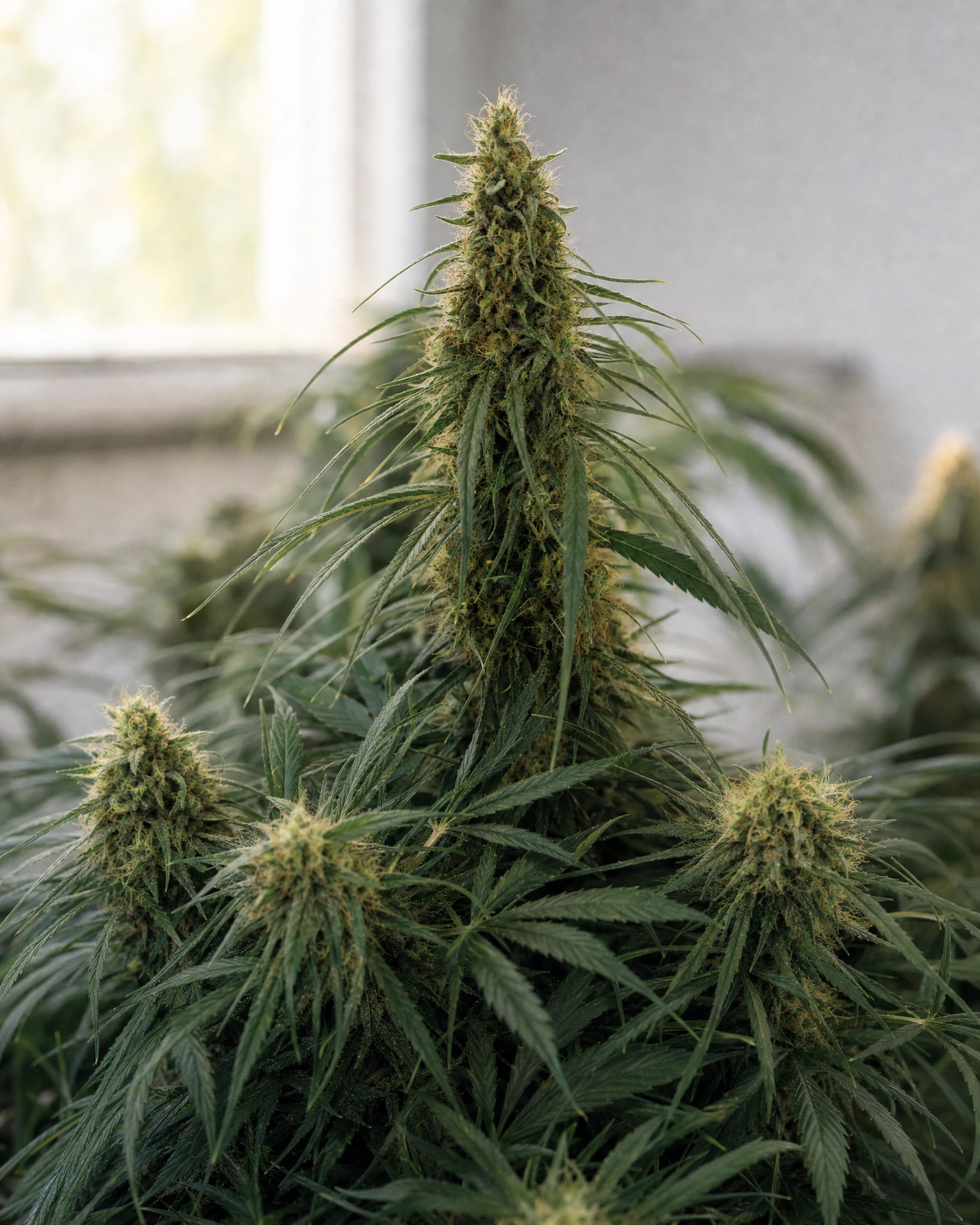 Ausgereifte Cannabispflanze der Sorte Amnesia Haze aus einem zweiten Blickwinkel