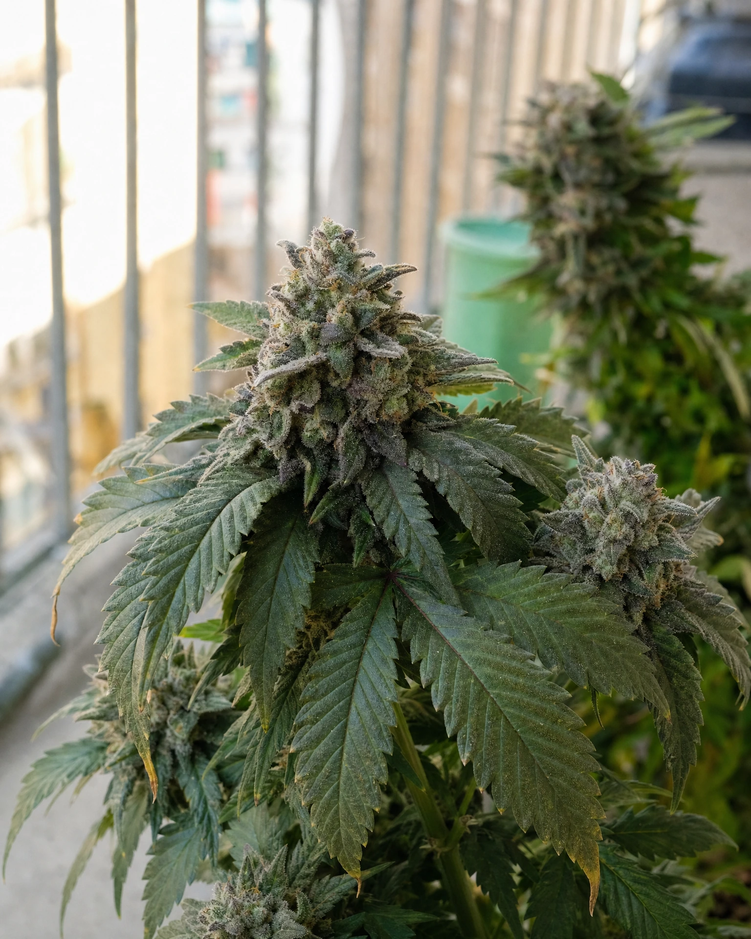 Ausgereifte Cannabispflanze der Sorte Wedding Cake Autoflower aus einem zweiten Blickwinkel