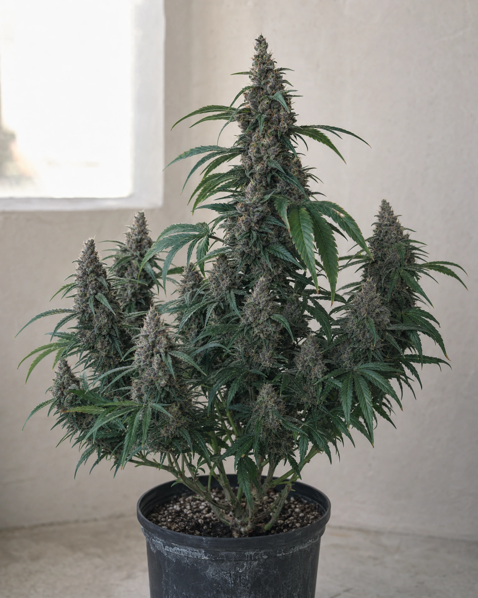 Ausgewachsene Cannabispflanze der Sorte Purple Haze