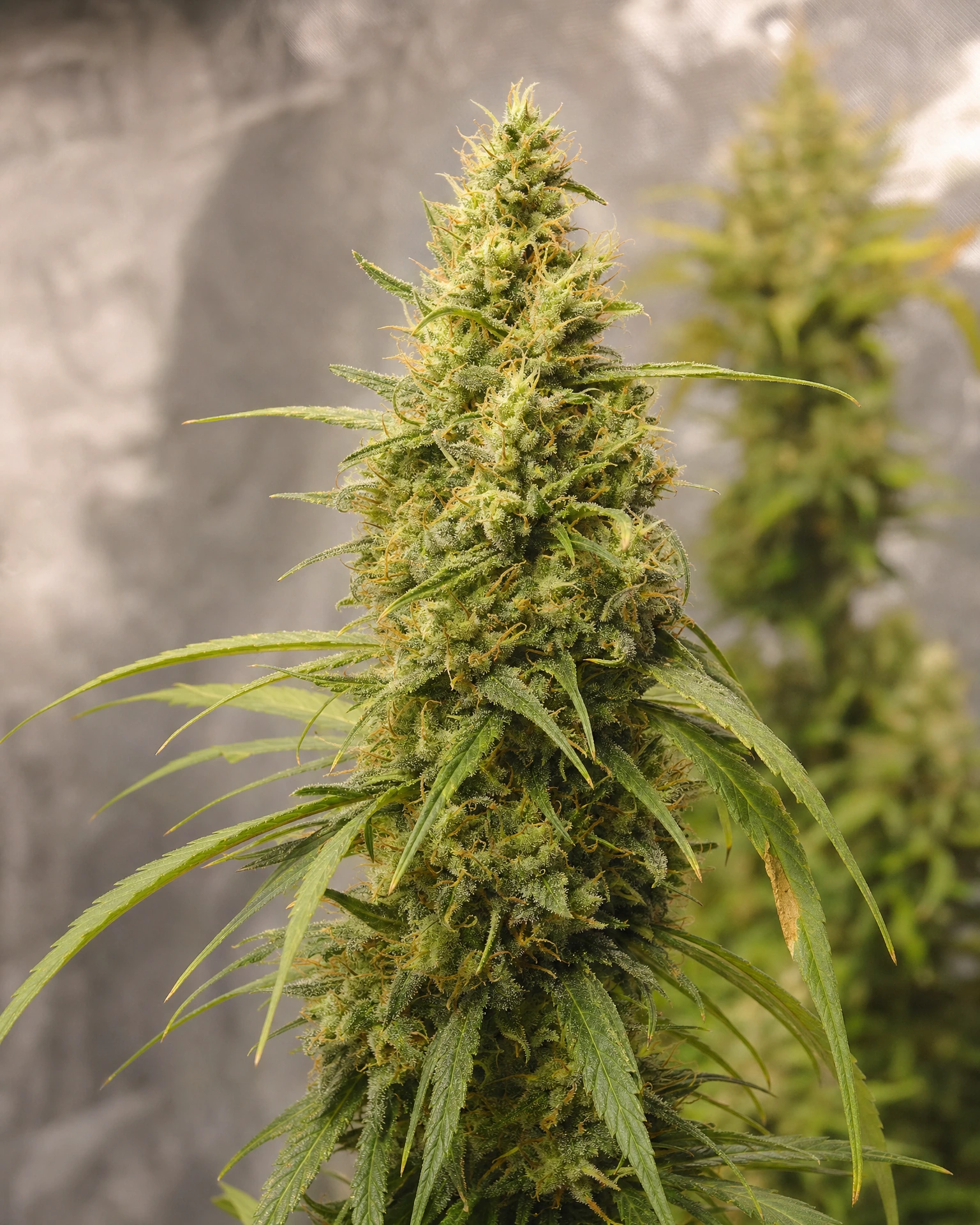 Blühende Cannabispflanze der Sorte Lemon Haze