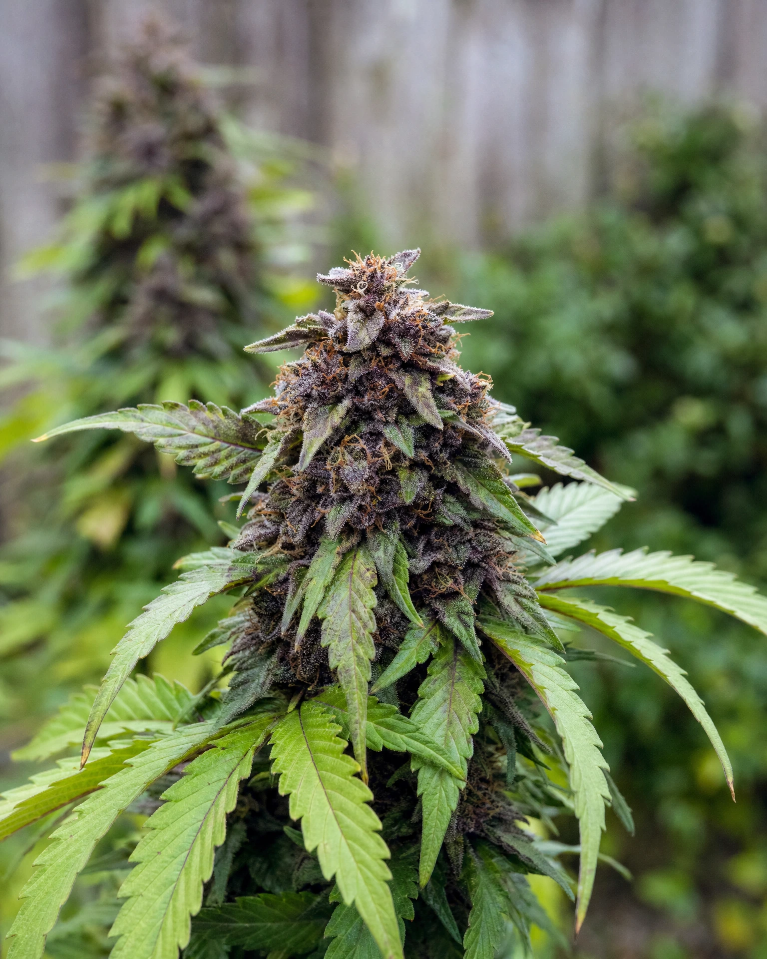 Blühende Cannabispflanze der Sorte Purple Lemonade Autoflower