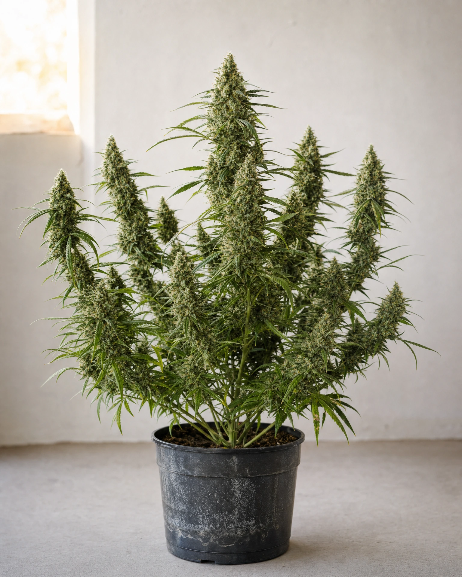 Ausgewachsene Cannabispflanze der Sorte Super Lemon Haze