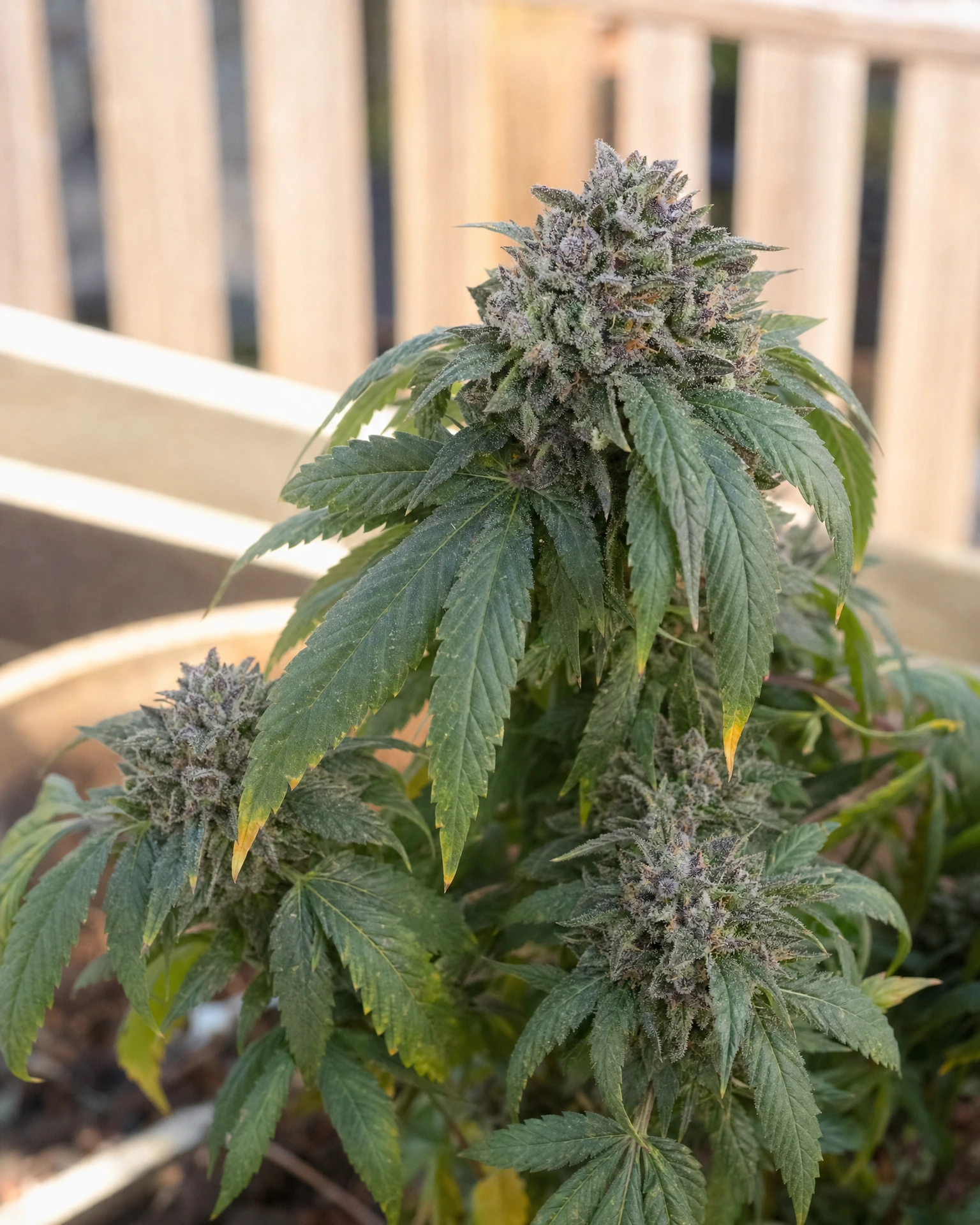 Ausgereifte Cannabispflanze der Sorte Do-Si-Dos Autoflower aus einem zweiten Blickwinkel