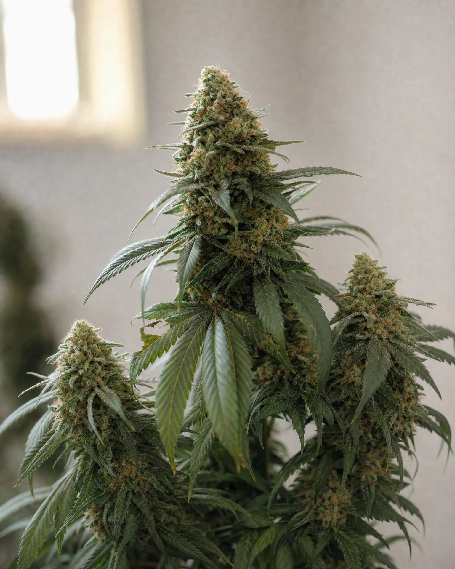 Ausgereifte Cannabispflanze der Sorte Skunk #1 aus einem zweiten Blickwinkel