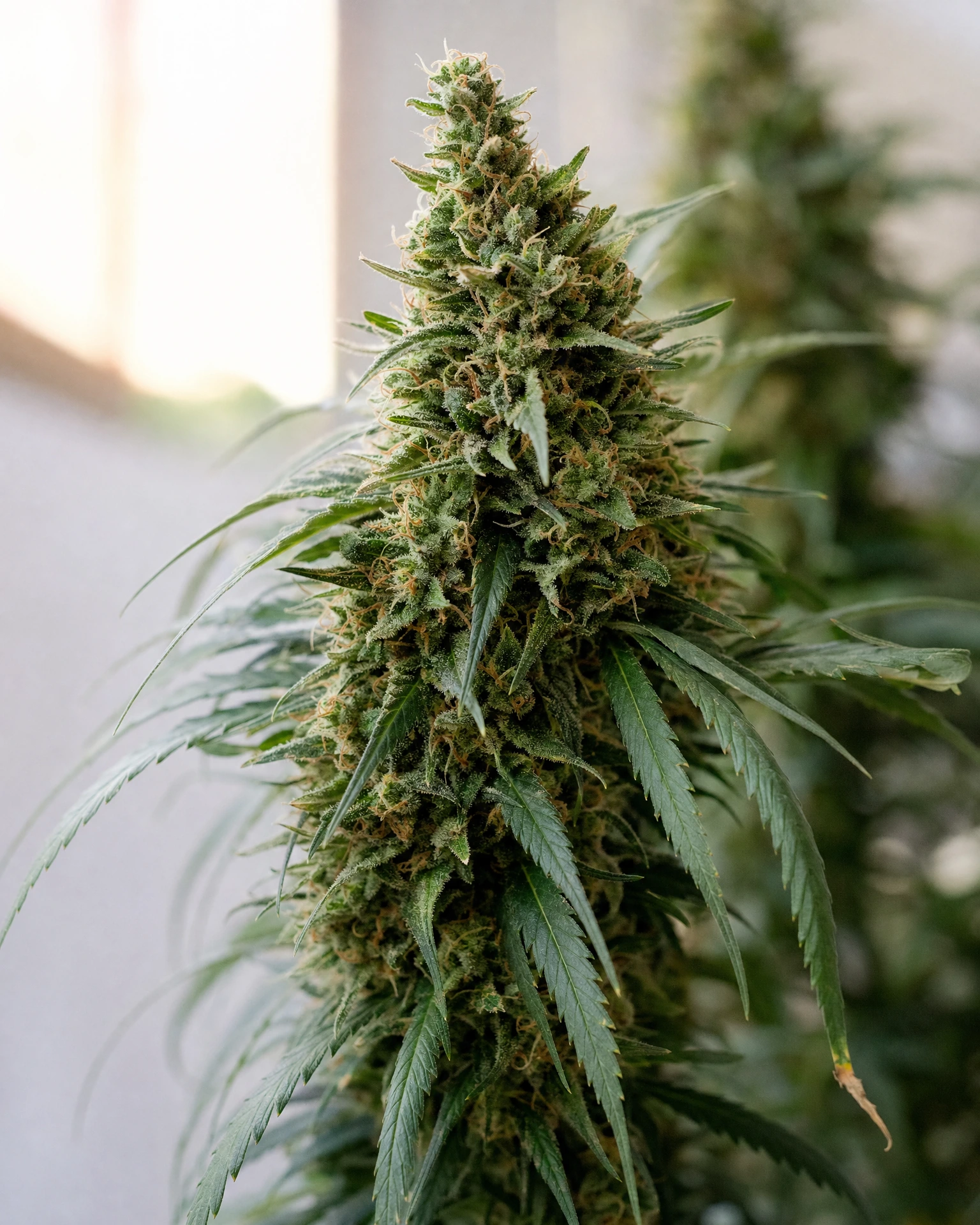 Blühende Cannabispflanze der Sorte Jack Herer