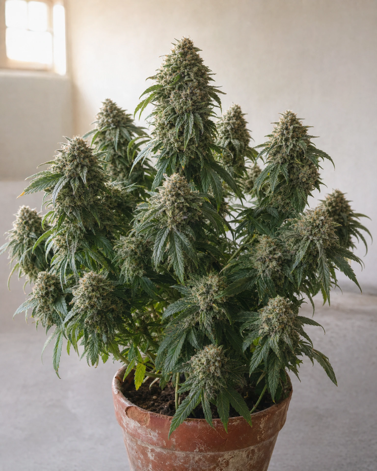 Ausgewachsene Cannabispflanze der Sorte Sunset Sherbet