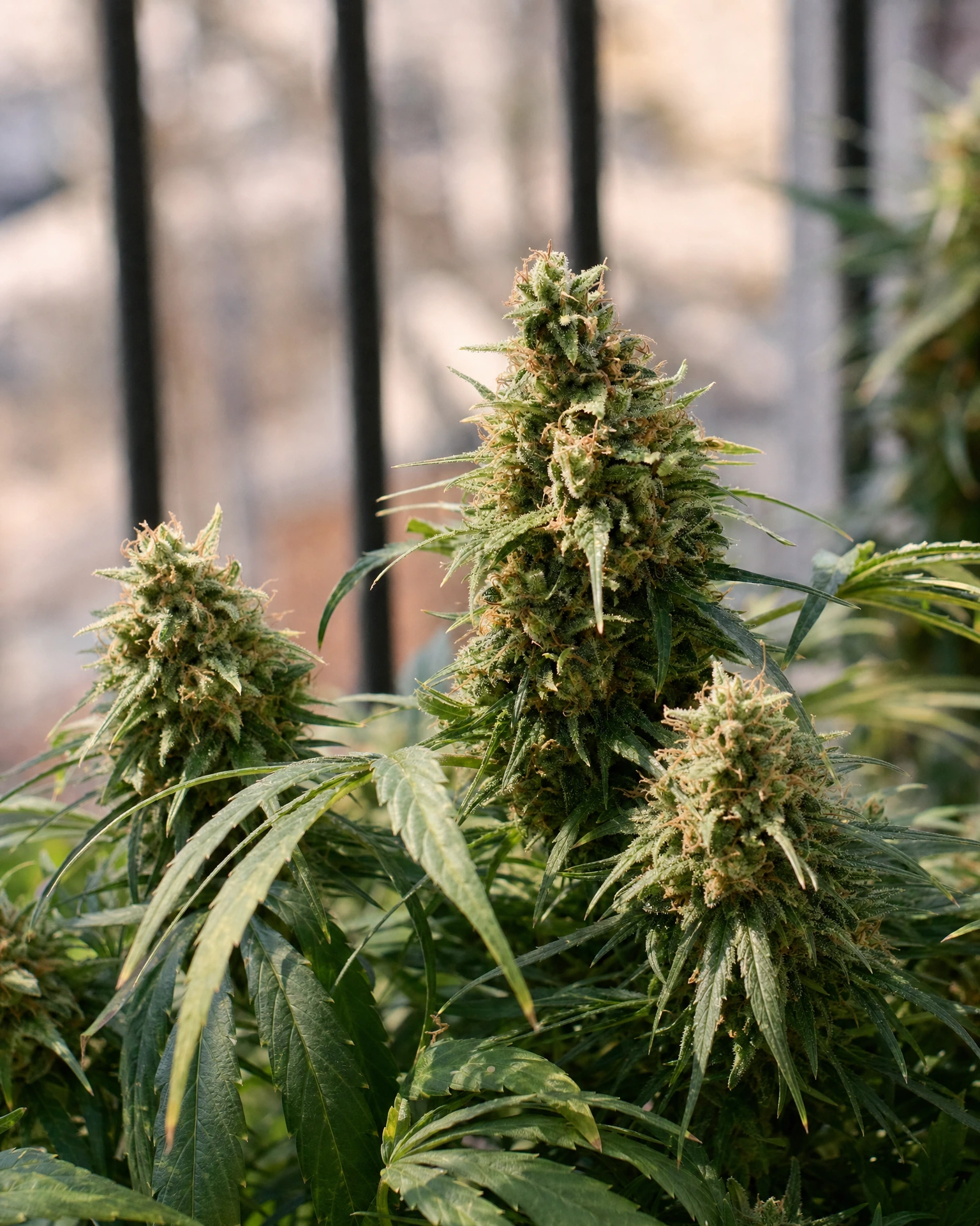 Ausgereifte Cannabispflanze der Sorte AK-47 Autoflower aus einem zweiten Blickwinkel