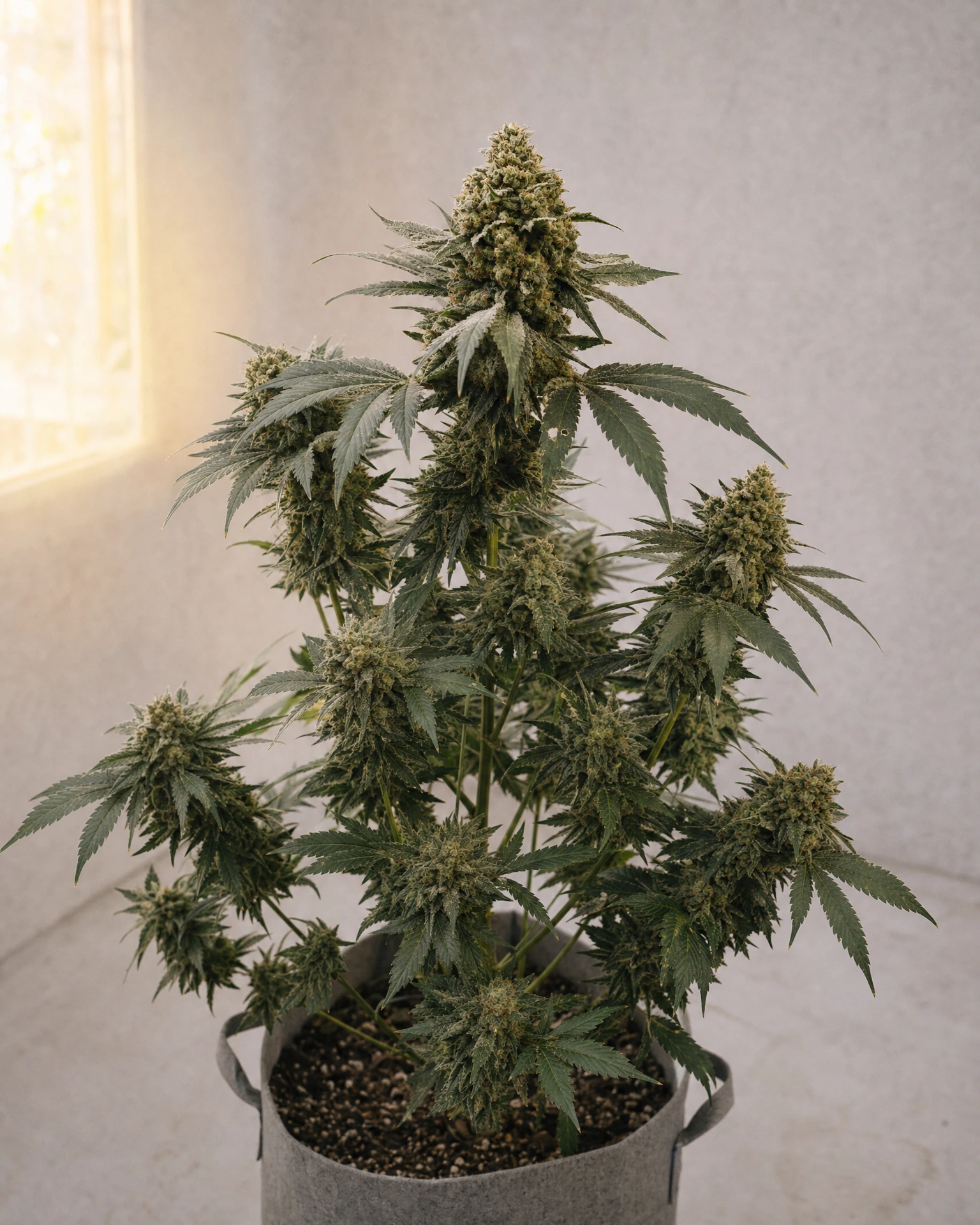Ausgewachsene Cannabispflanze der Sorte Banana Kush