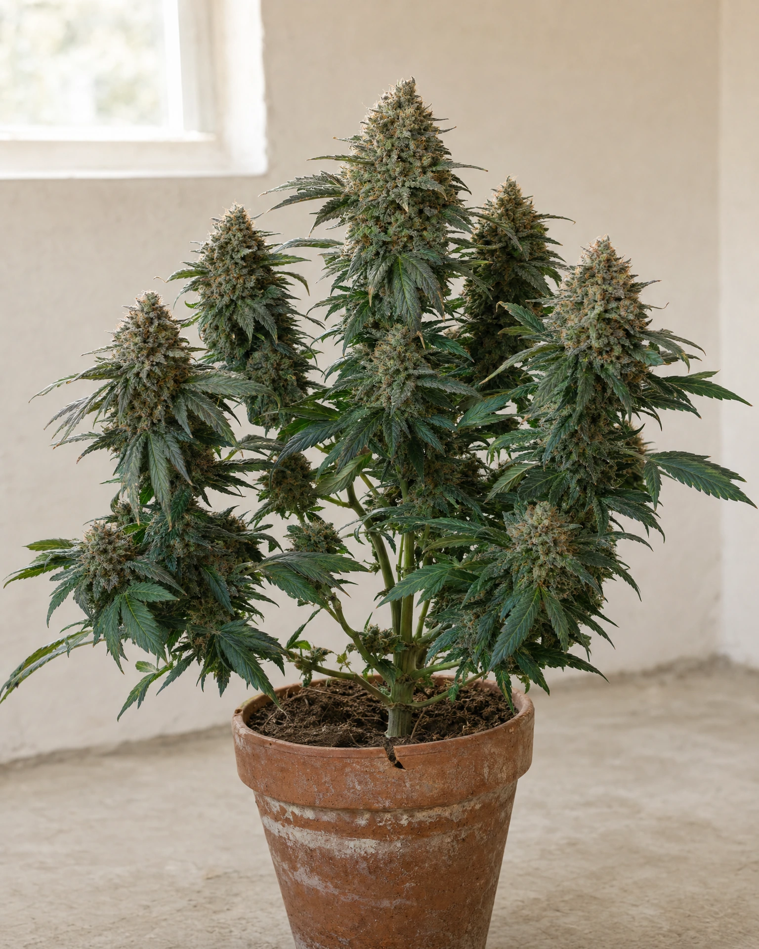Ausgewachsene Cannabispflanze der Sorte Cherry Pie