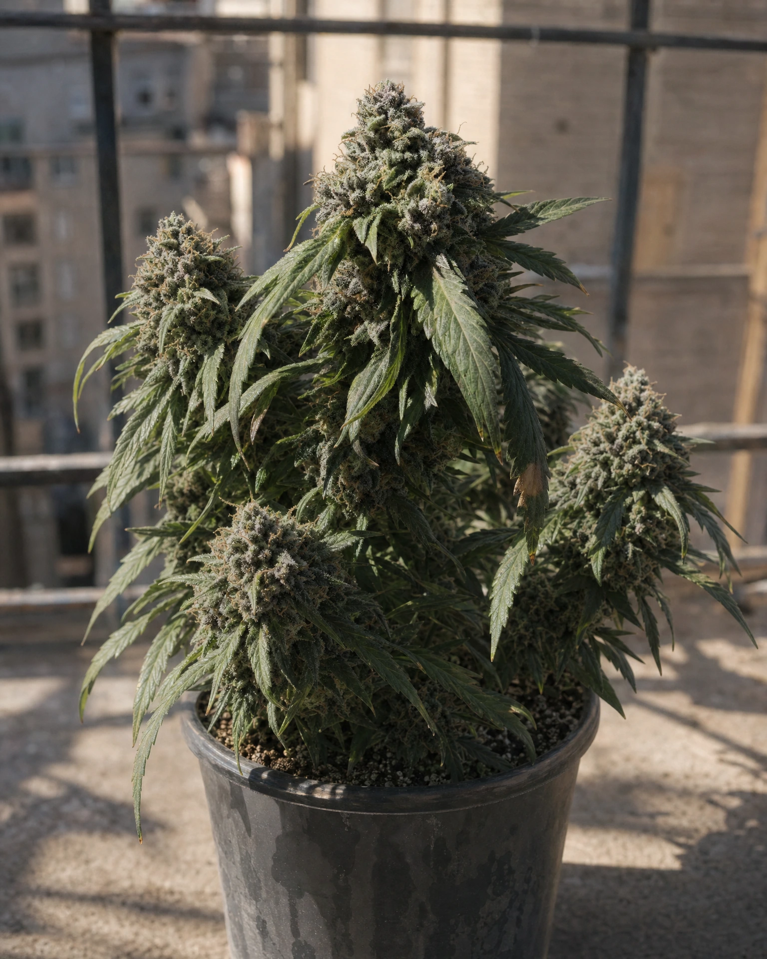 Ausgewachsene Cannabispflanze der Sorte Apple Fritter Autoflower