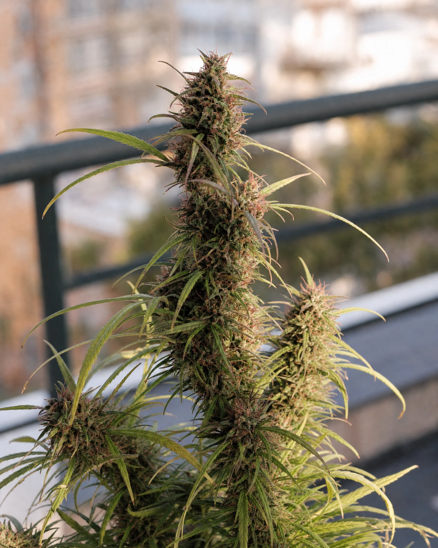 Ausgereifte Cannabispflanze der Sorte Panama Red aus einem zweiten Blickwinkel