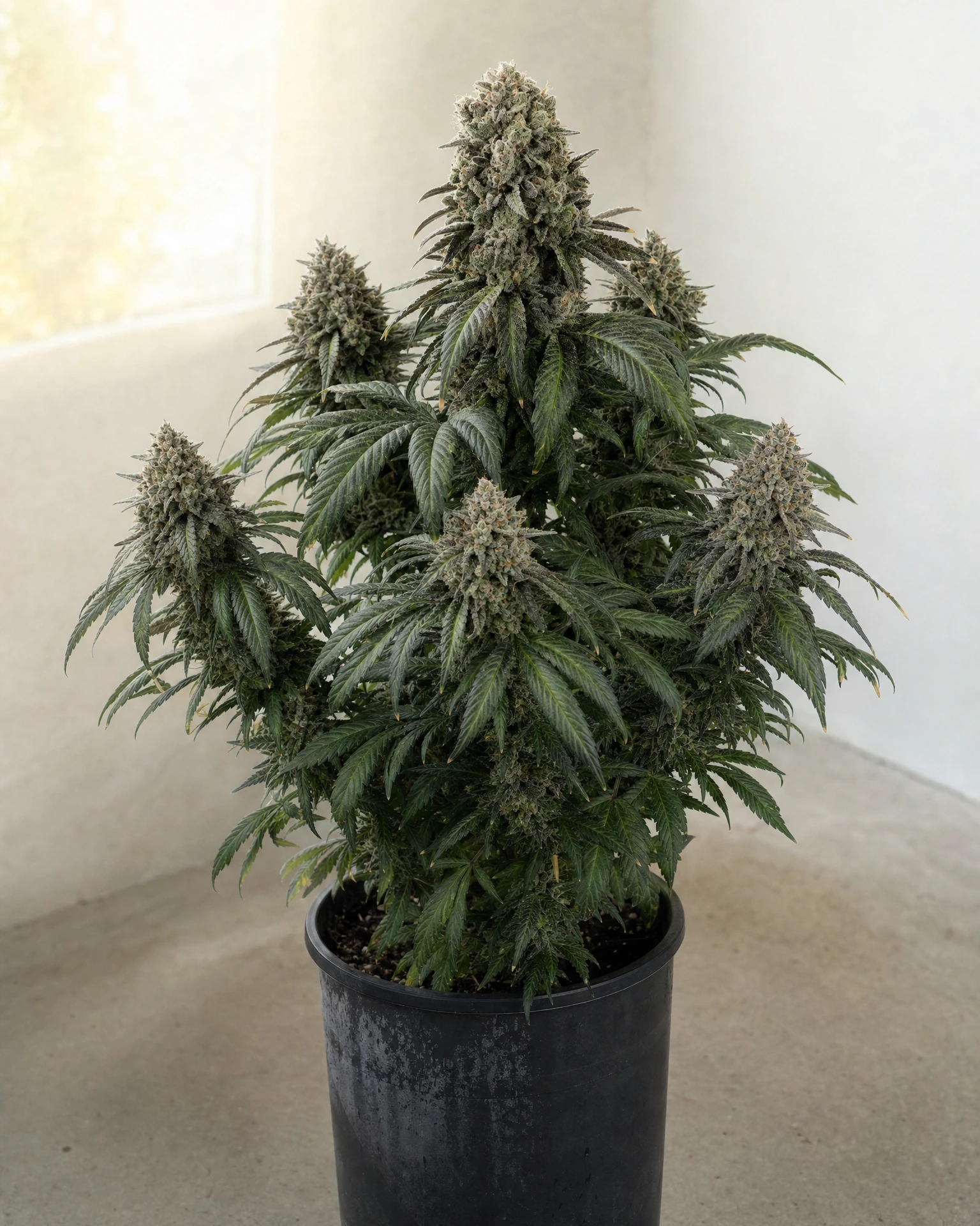 Ausgewachsene Cannabispflanze der Sorte Ice Cream Cake