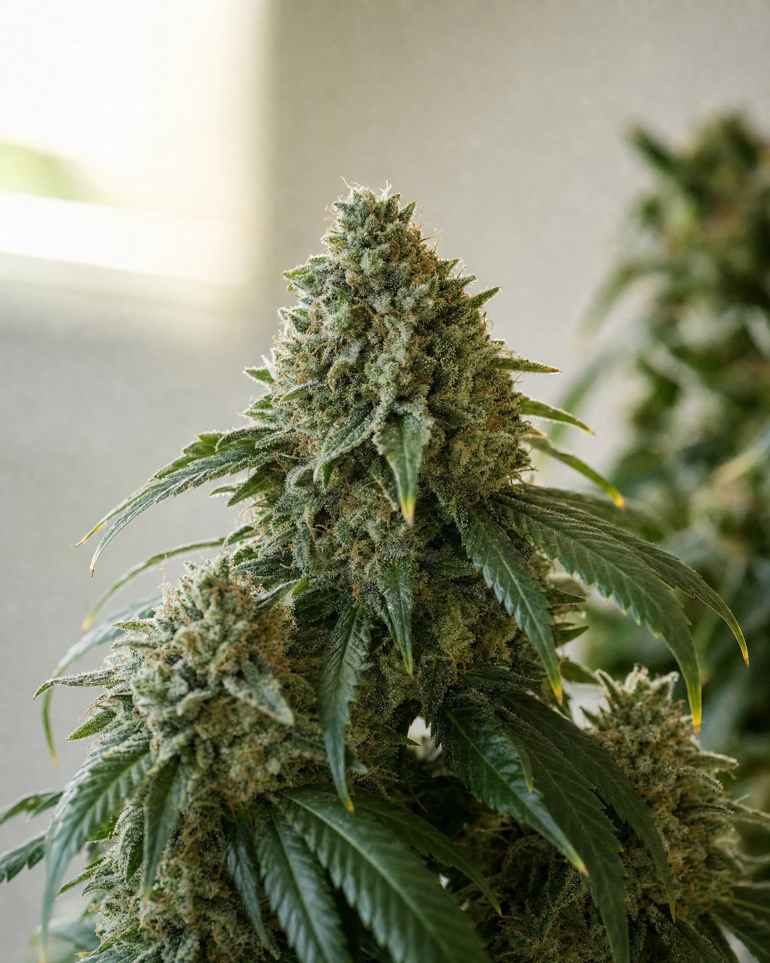 Ausgereifte Cannabispflanze der Sorte Chemdawg aus einem zweiten Blickwinkel