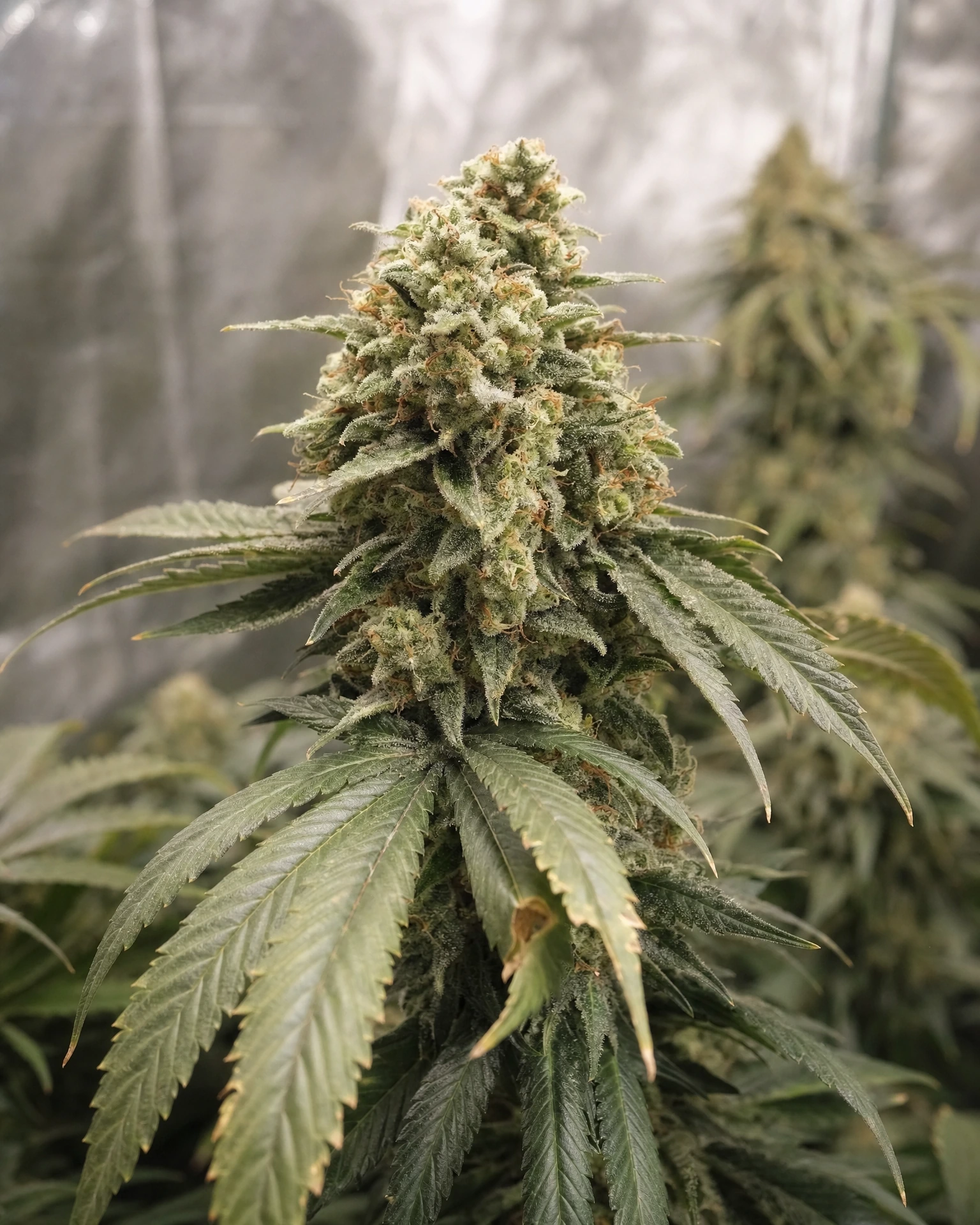 Blühende Cannabispflanze der Sorte Cereal Milk
