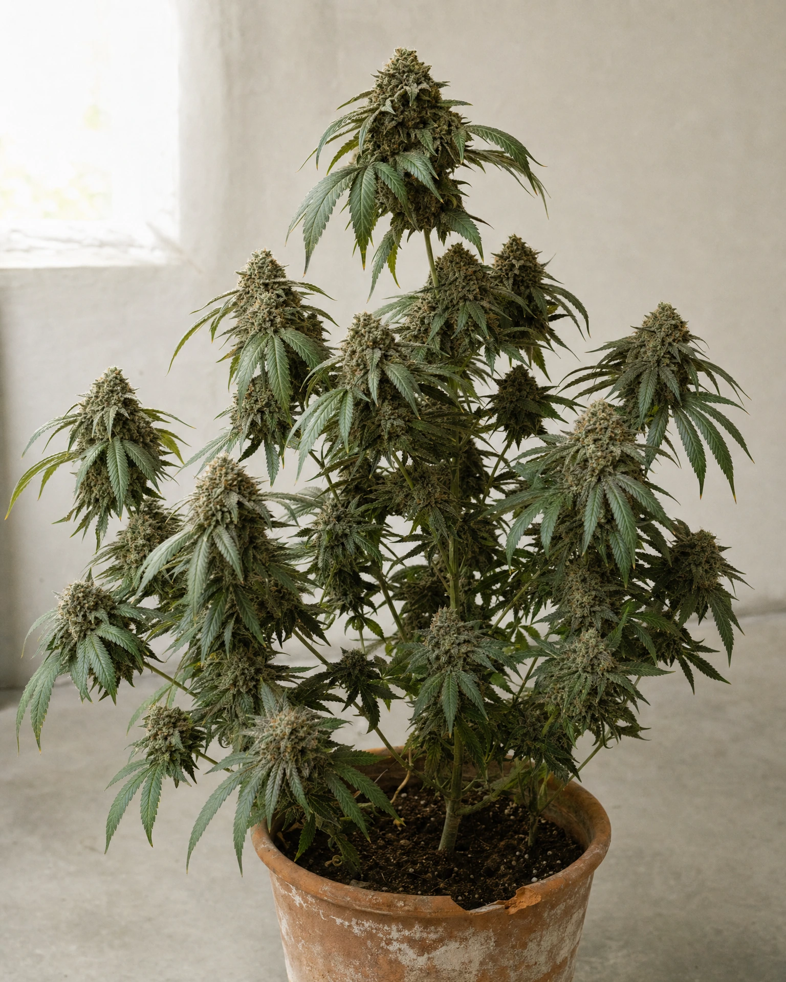 Ausgewachsene Cannabispflanze der Sorte Peanut Butter Breath