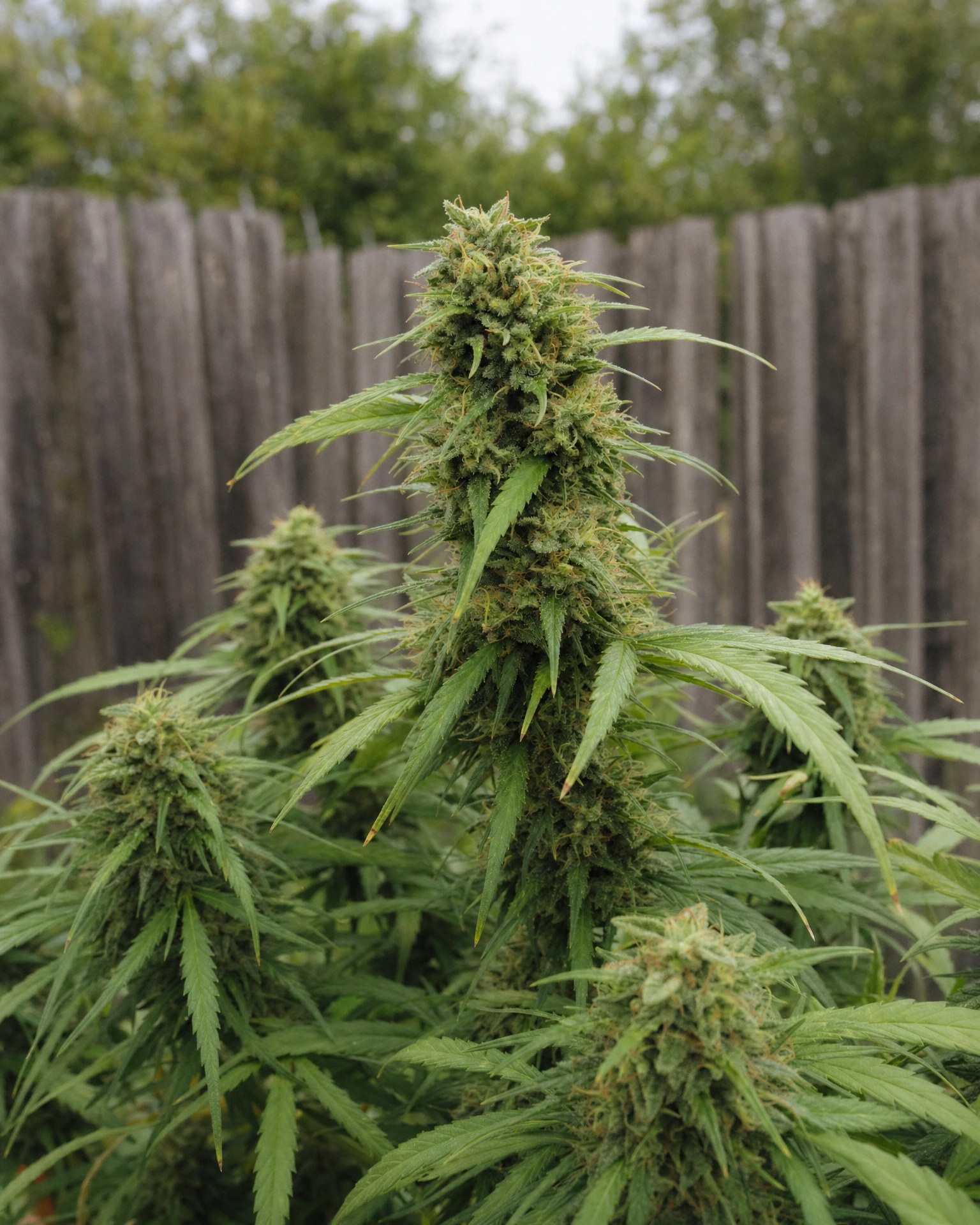 Ausgereifte Cannabispflanze der Sorte Lemon Haze Autoflower aus einem zweiten Blickwinkel