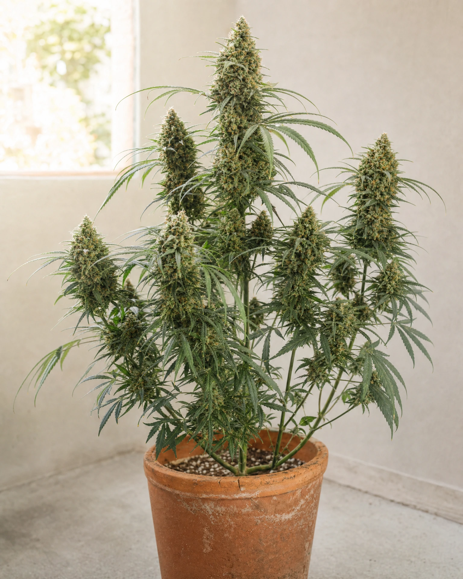 Ausgewachsene Cannabispflanze der Sorte Harle-Tsu CBD