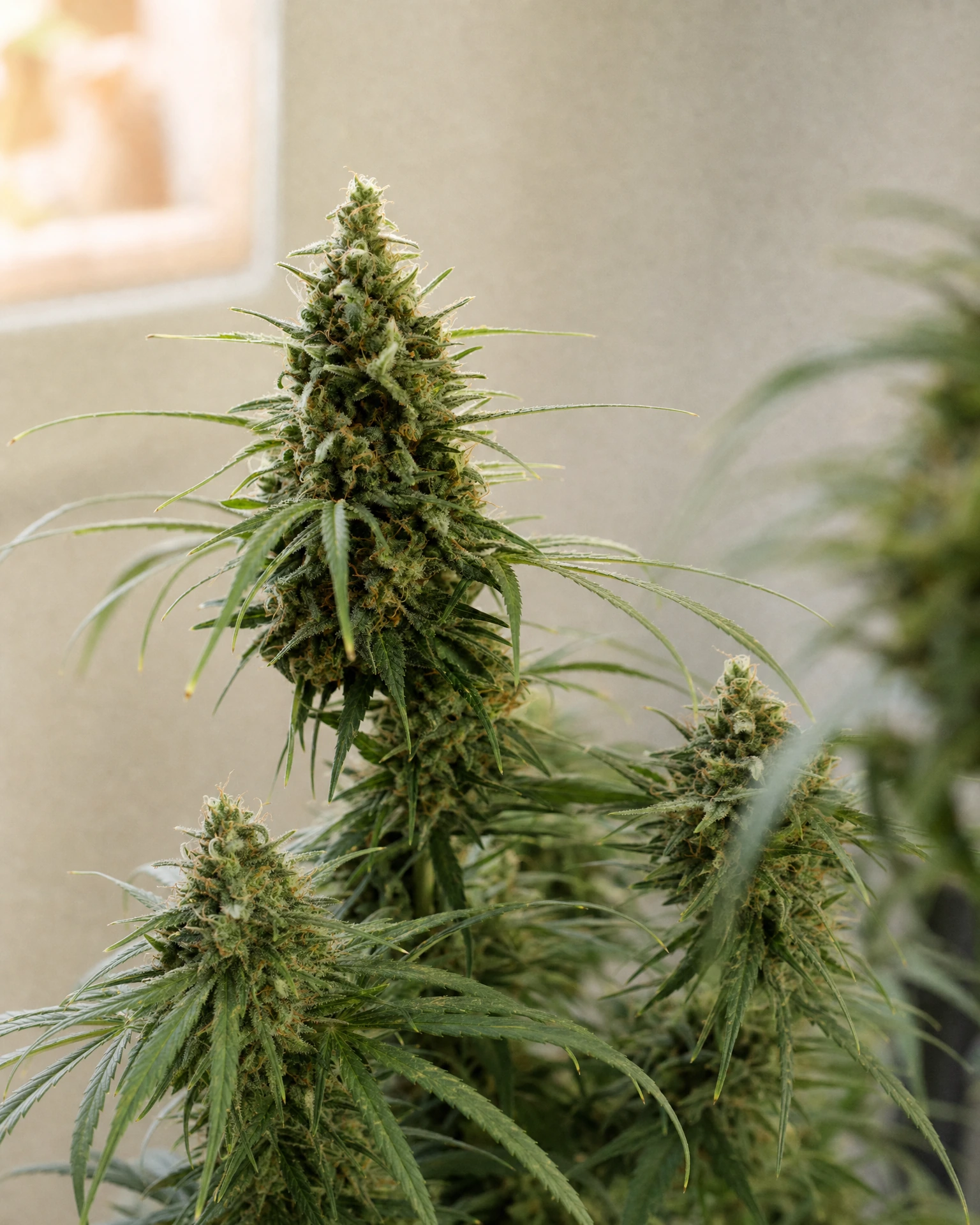 Ausgereifte Cannabispflanze der Sorte Harle-Tsu CBD aus einem zweiten Blickwinkel