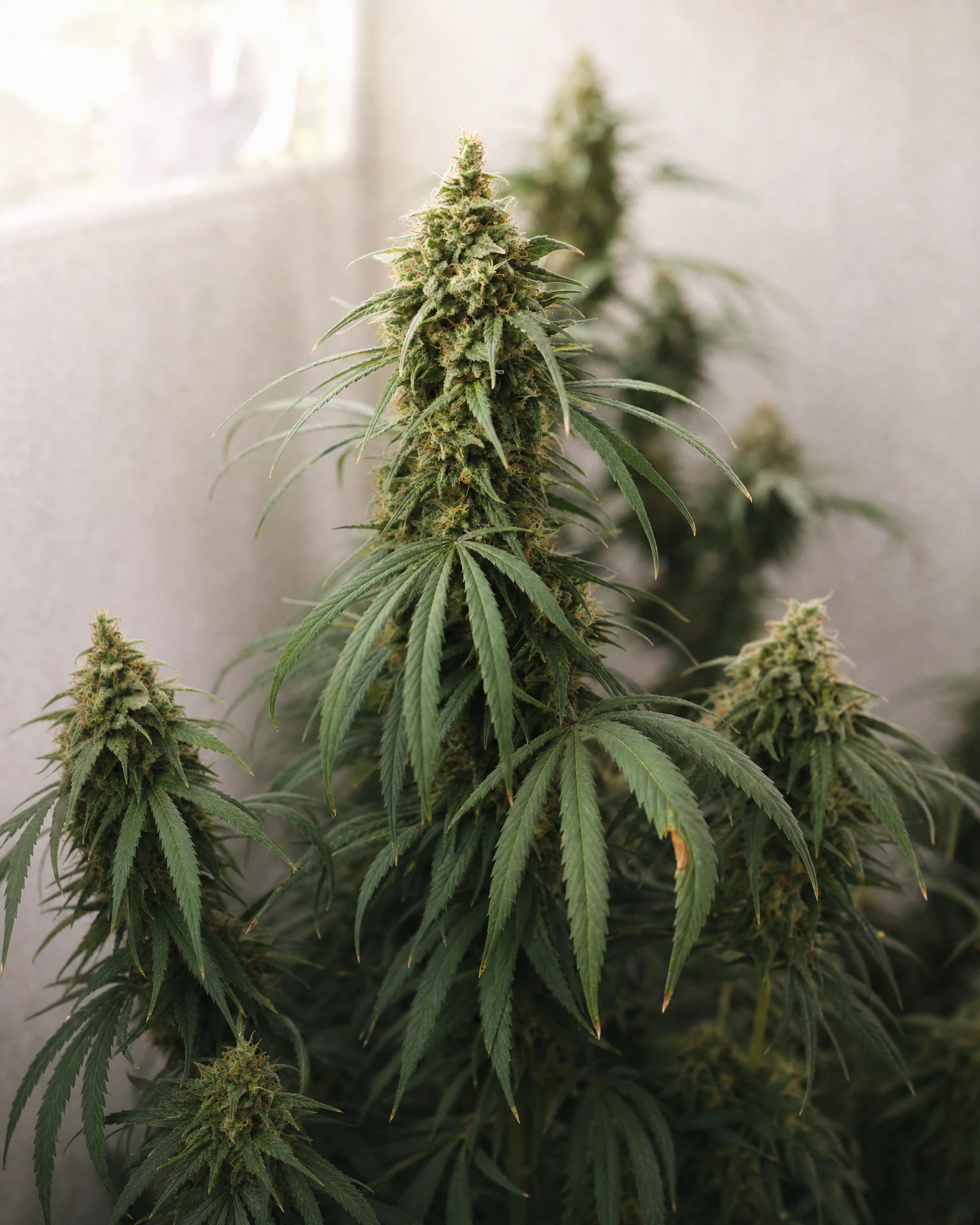 Ausgereifte Cannabispflanze der Sorte Amnesia CBD aus einem zweiten Blickwinkel
