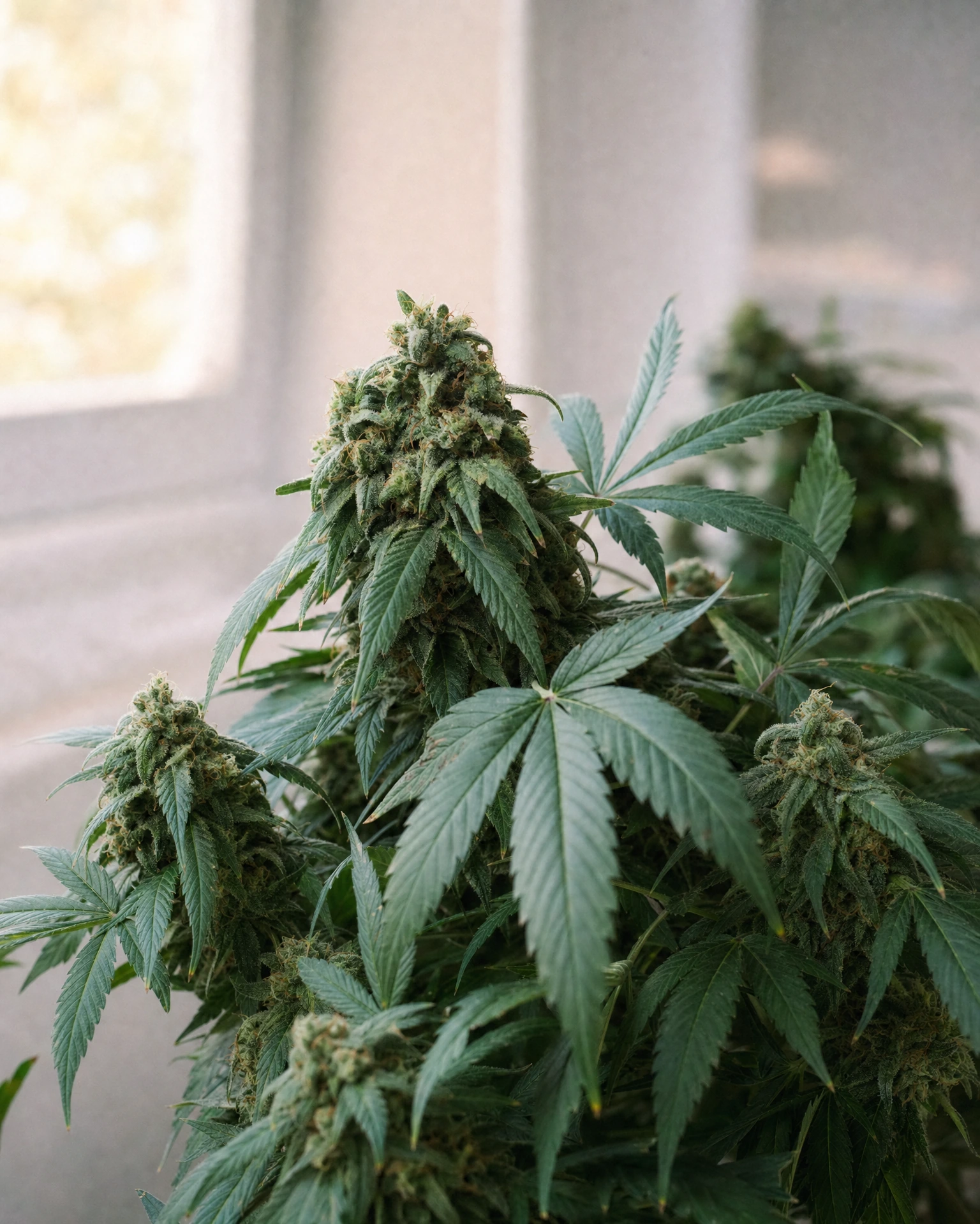 Ausgereifte Cannabispflanze der Sorte Critical Mass CBD Autoflower aus einem zweiten Blickwinkel
