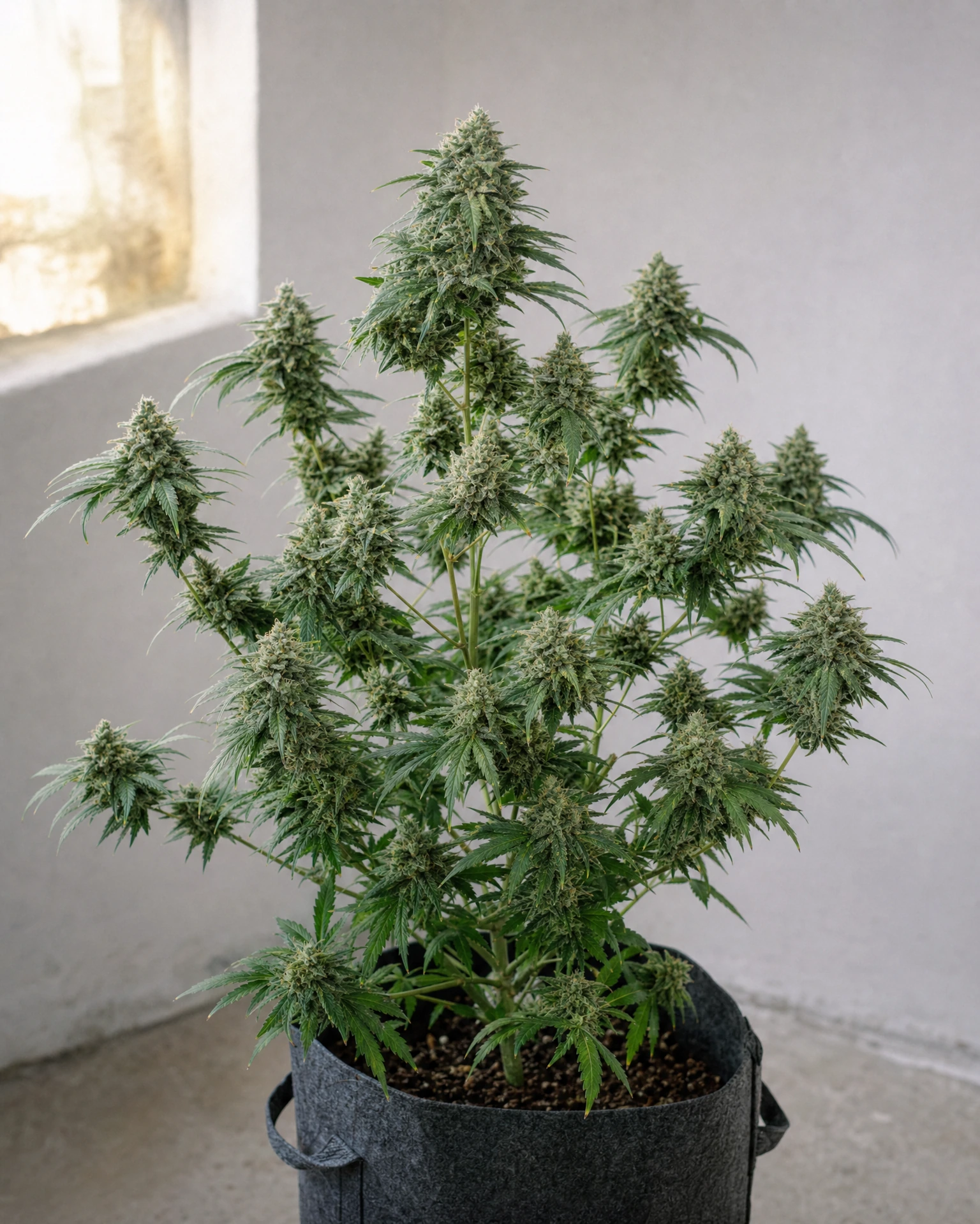 Ausgewachsene Cannabispflanze der Sorte CBG Origin 12,7%