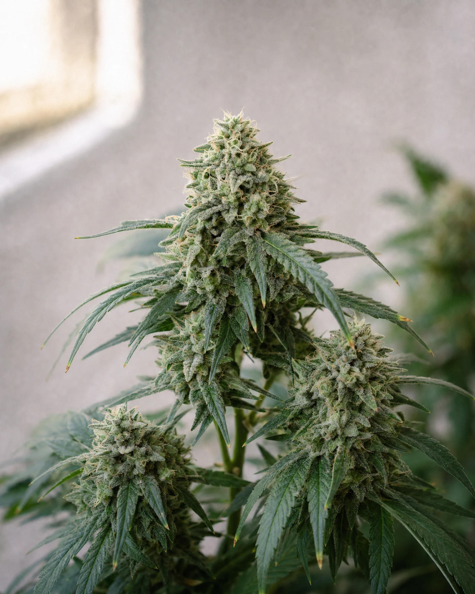 Ausgereifte Cannabispflanze der Sorte CBG Origin 12,7% aus einem zweiten Blickwinkel