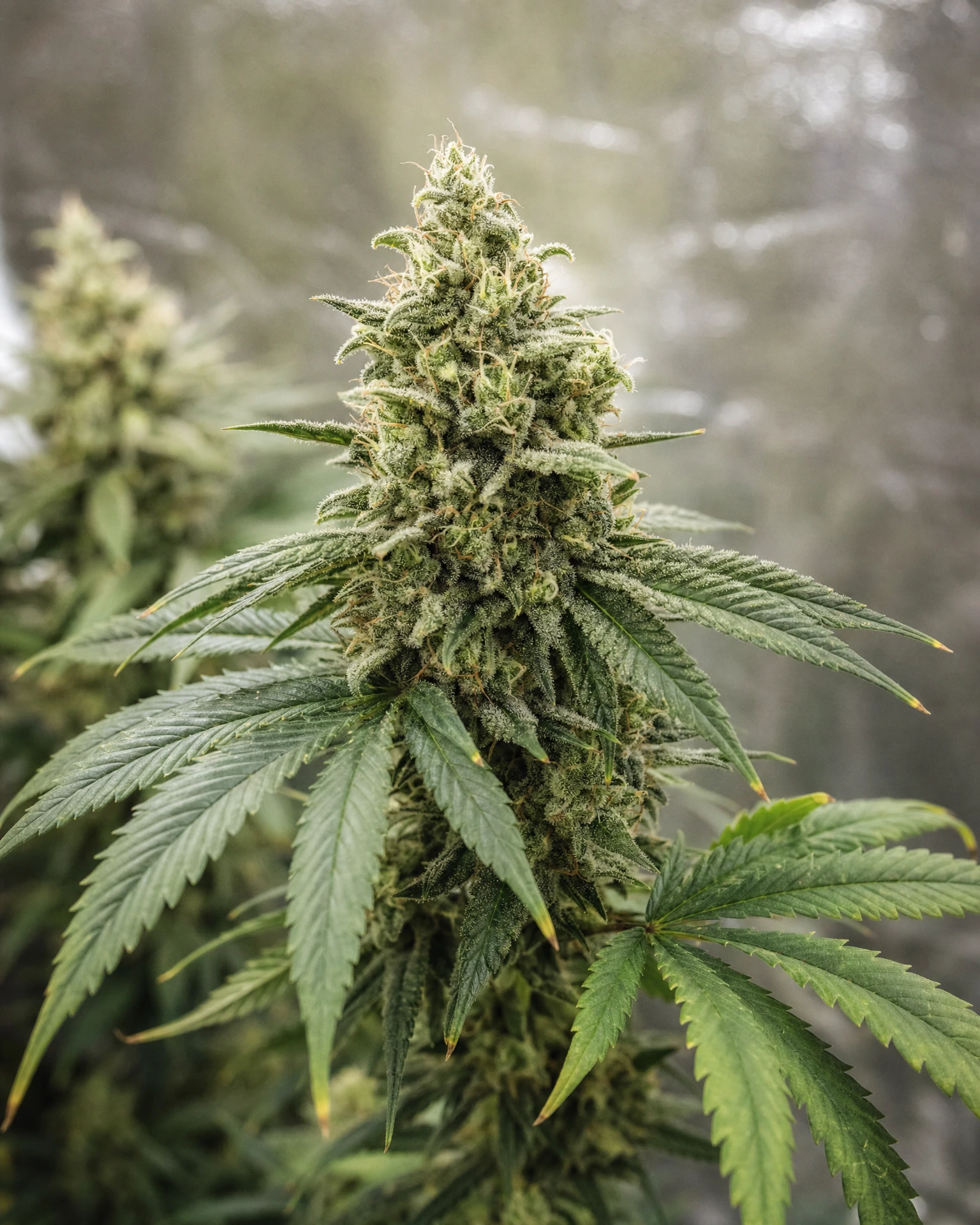 Blühende Cannabispflanze der Sorte White CBG