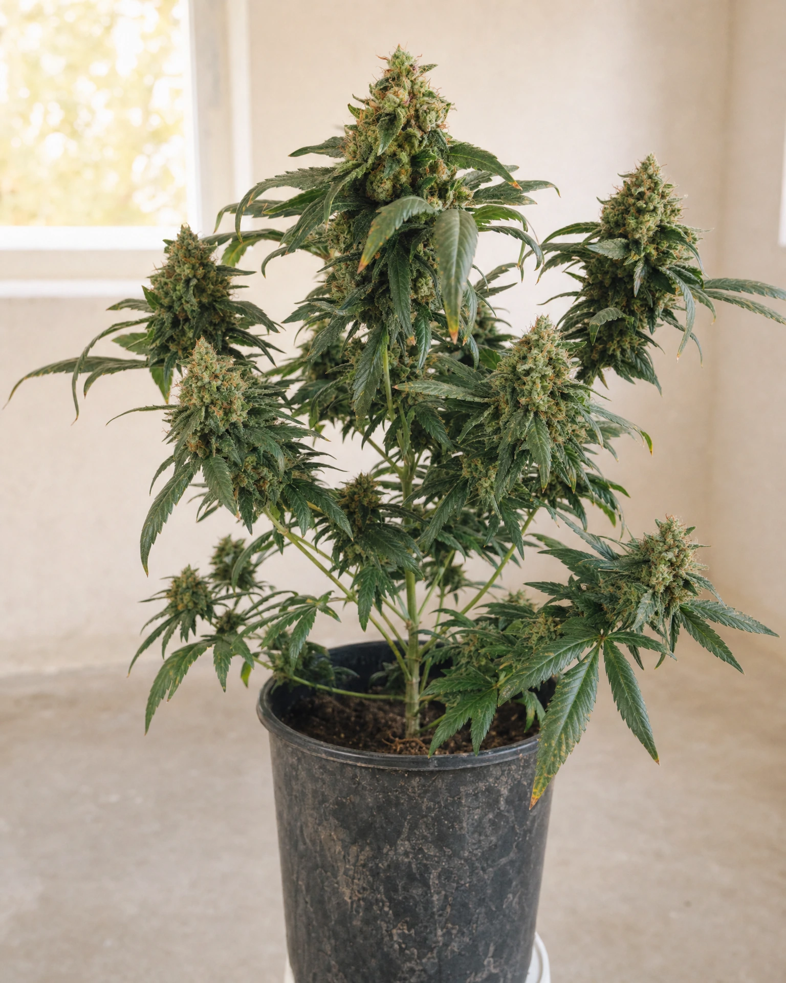 Ausgewachsene Cannabispflanze der Sorte Cherry Lime Triploid