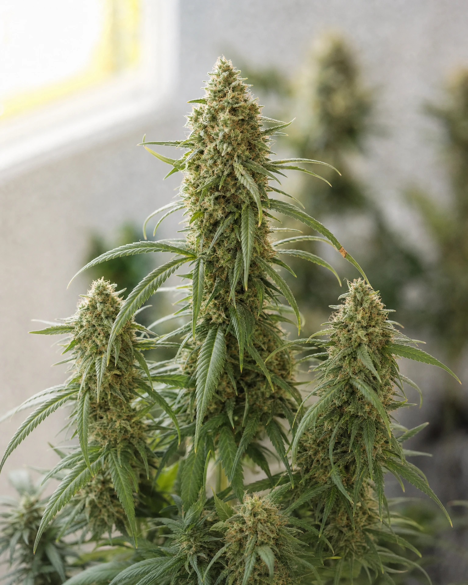 Ausgereifte Cannabispflanze der Sorte Amnesia Triploid aus einem zweiten Blickwinkel