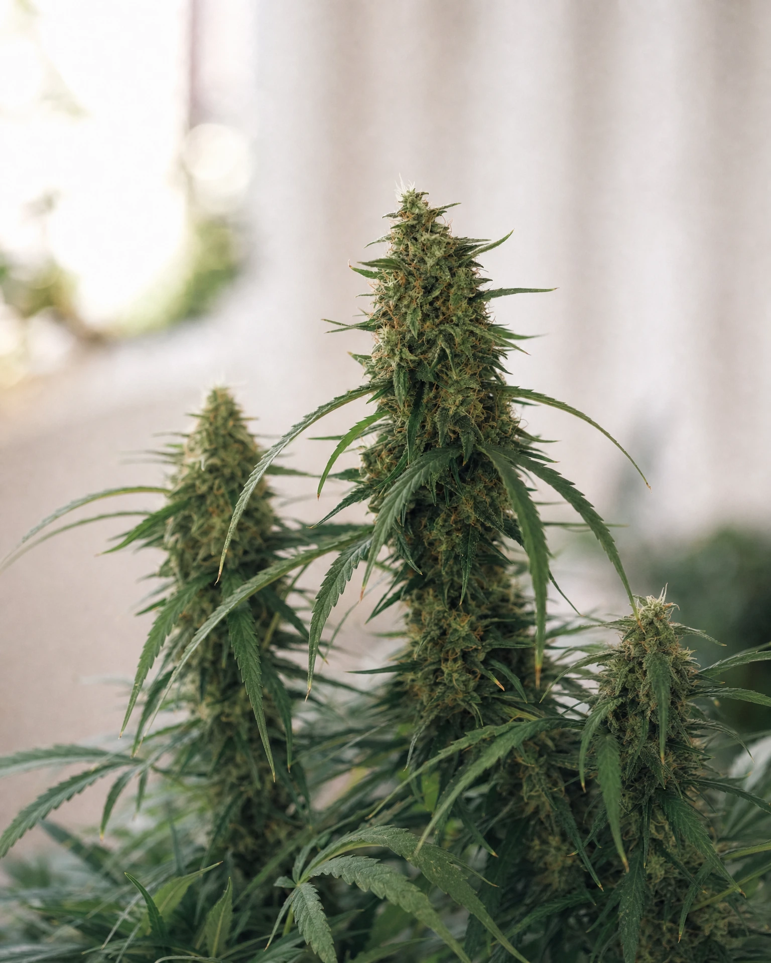 Ausgereifte Cannabispflanze der Sorte Amnesia Fast Version aus einem zweiten Blickwinkel