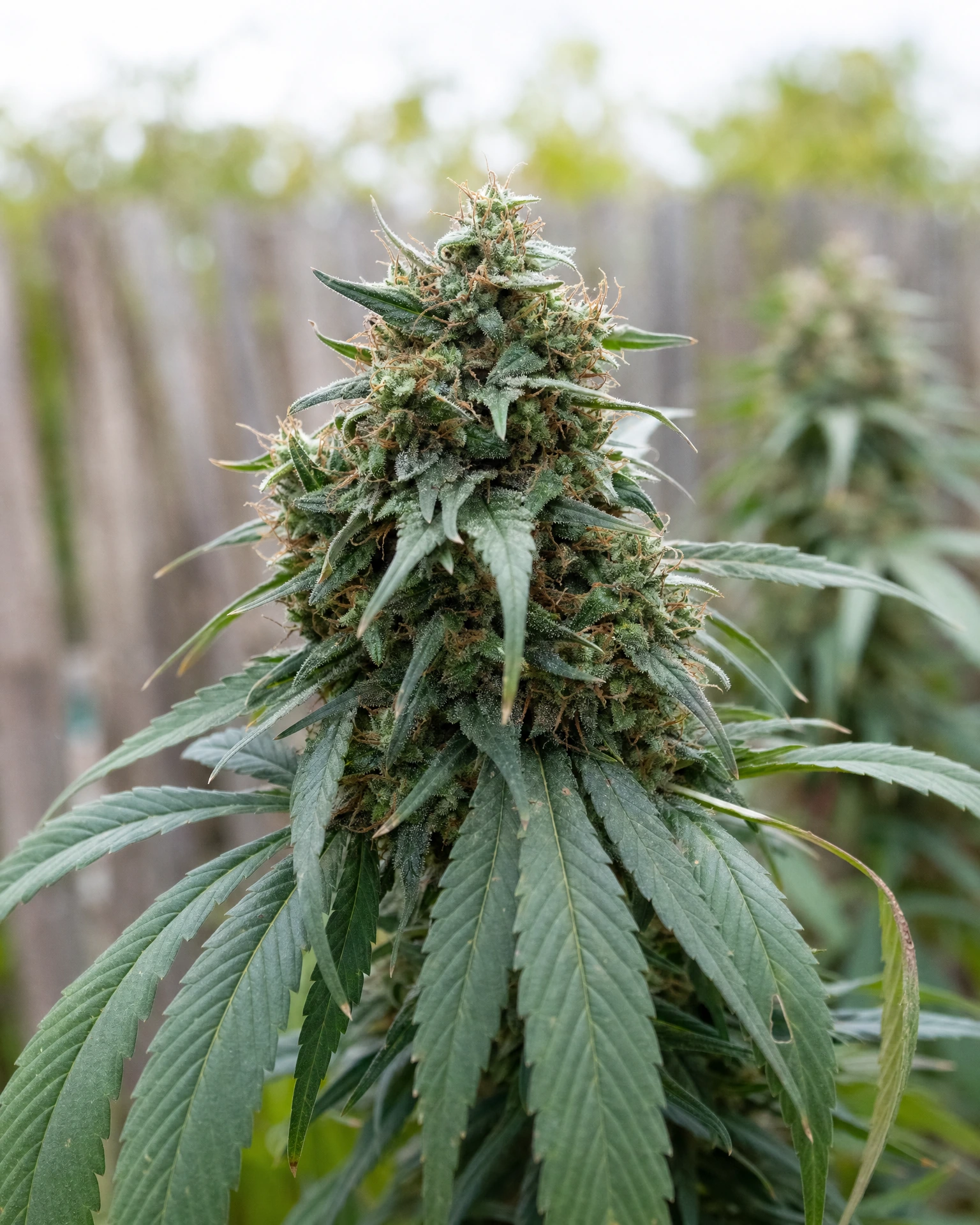 Blühende Cannabispflanze der Sorte Green Poison Fast Version