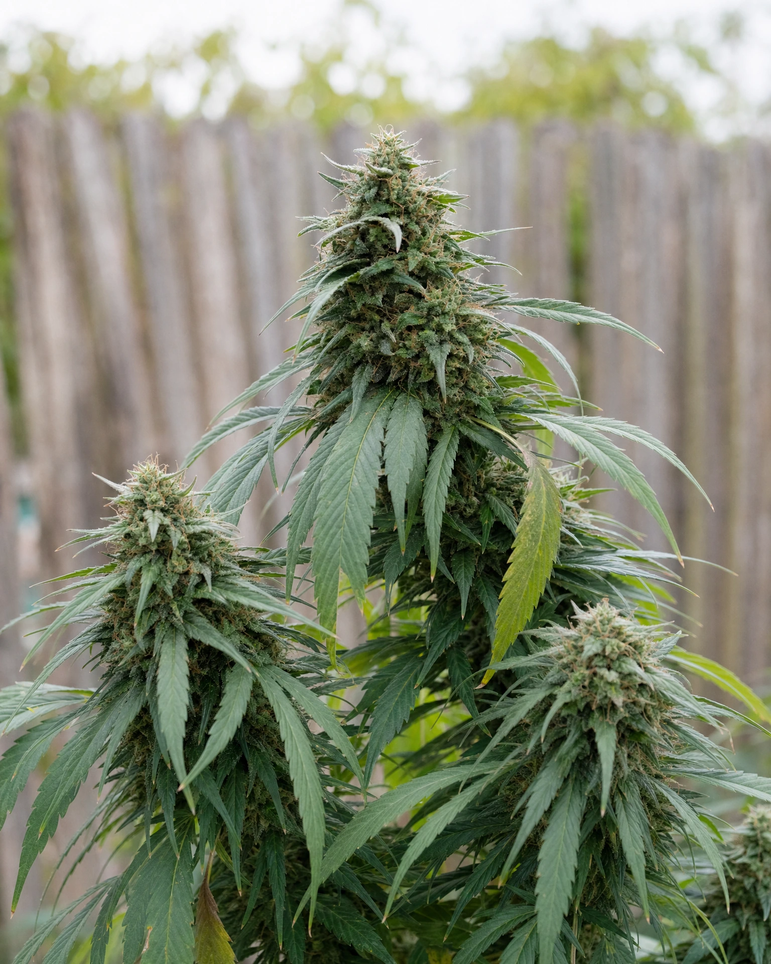 Ausgereifte Cannabispflanze der Sorte Green Poison Fast Version aus einem zweiten Blickwinkel