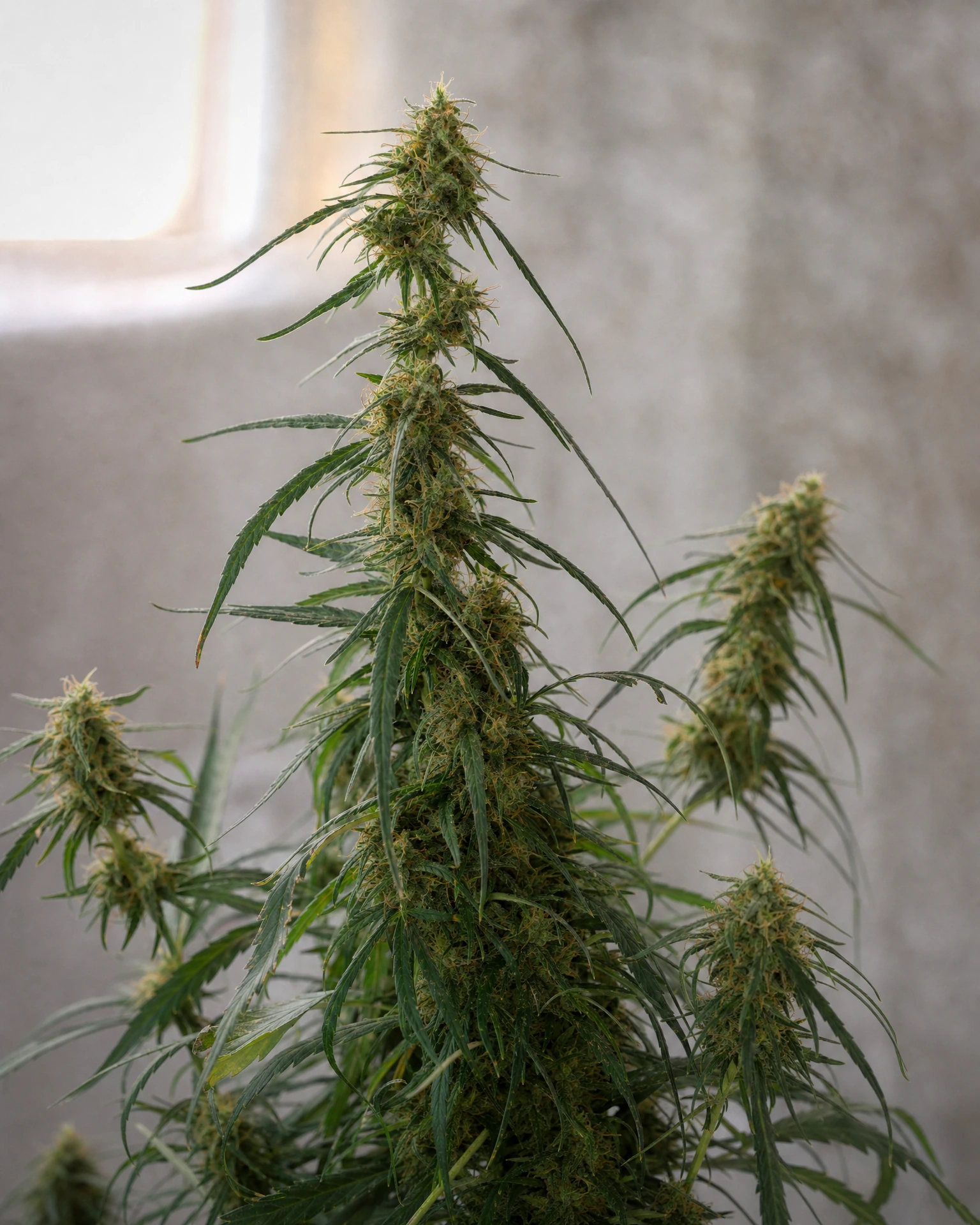 Ausgereifte Cannabispflanze der Sorte Colombian Gold Regular aus einem zweiten Blickwinkel