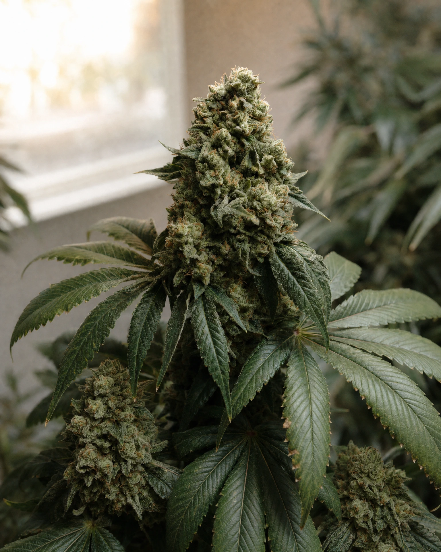 Ausgereifte Cannabispflanze der Sorte Chemdog #4 Regular aus einem zweiten Blickwinkel