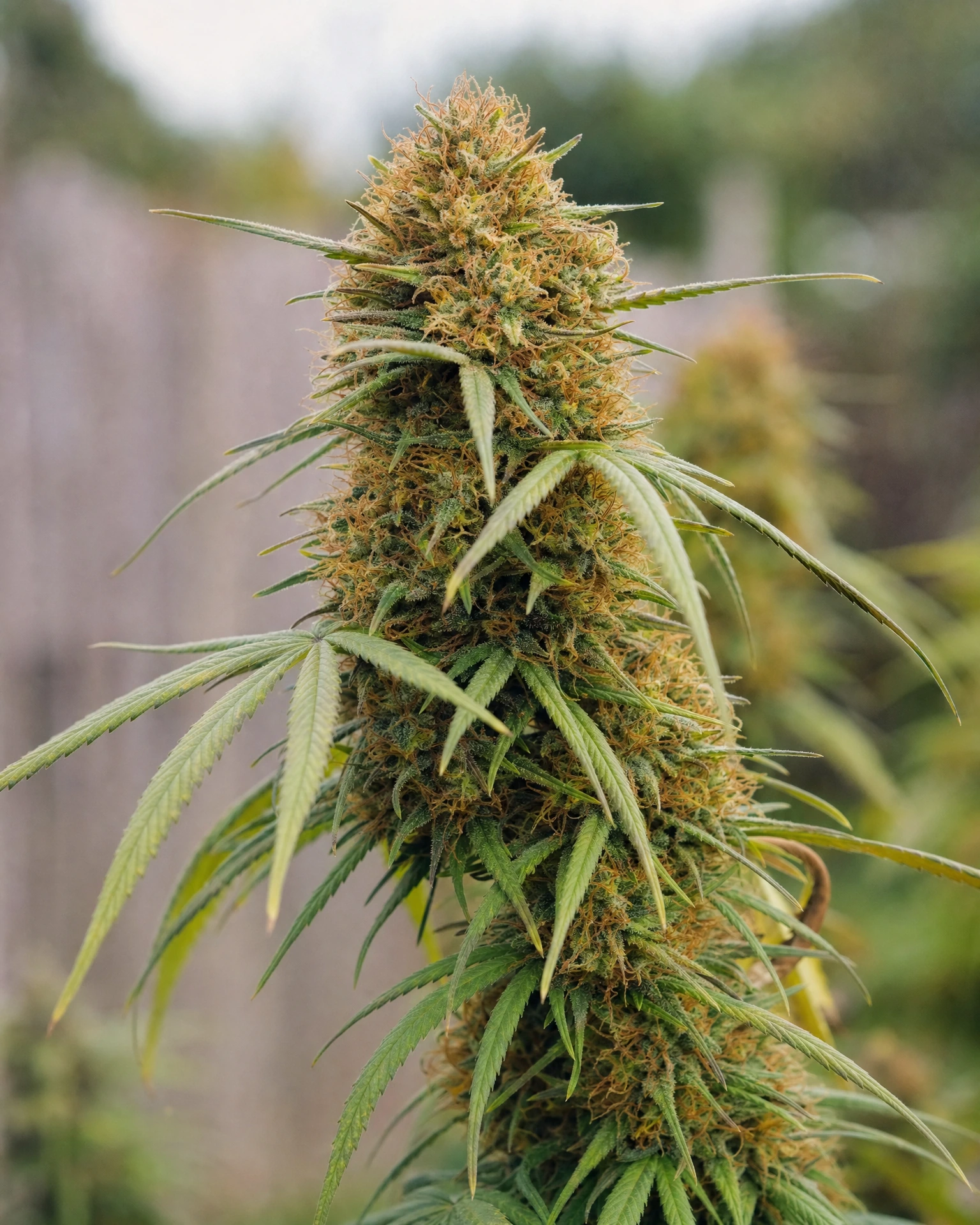 Blühende Cannabispflanze der Sorte Rheingold