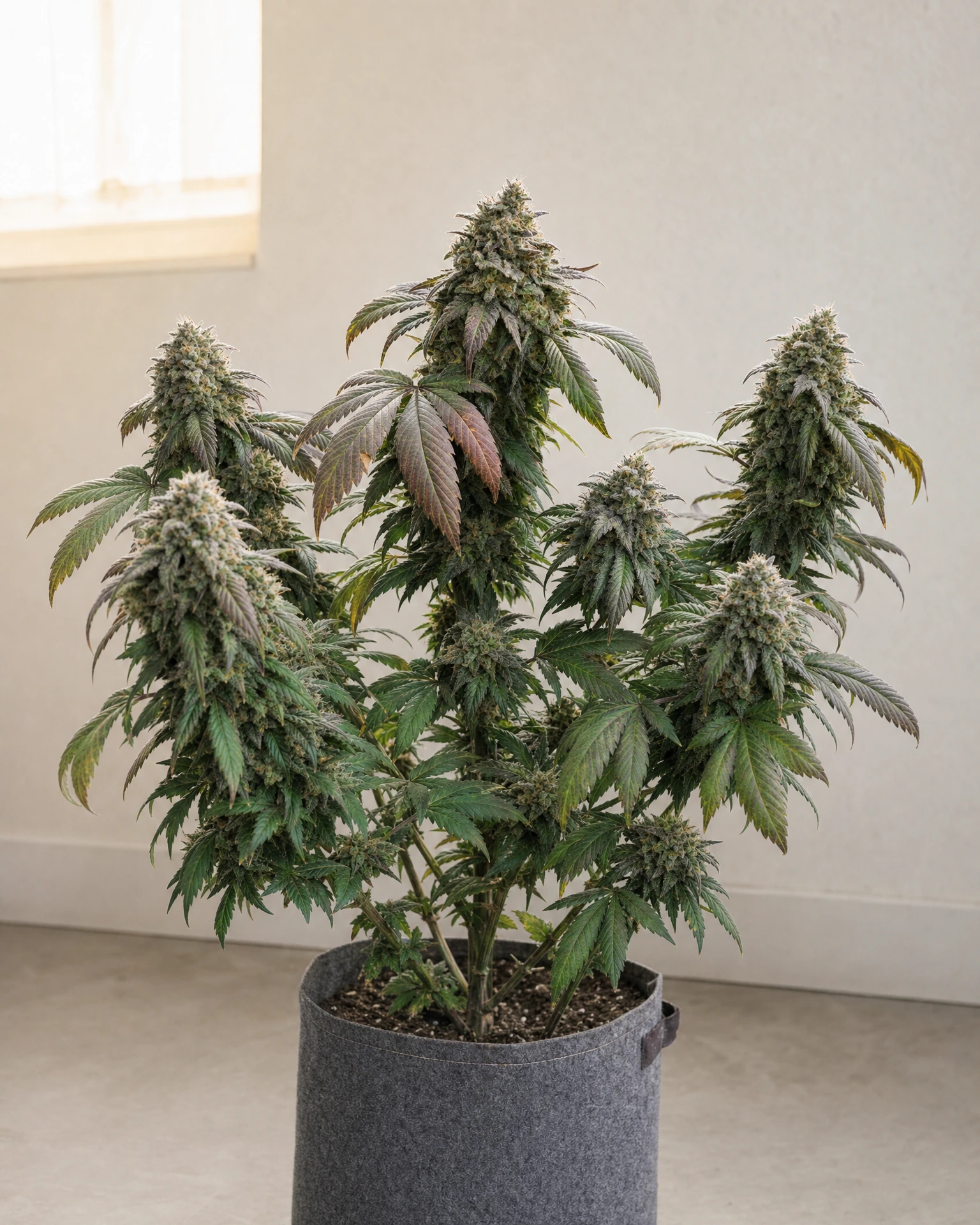 Ausgewachsene Cannabispflanze der Sorte Blueberry