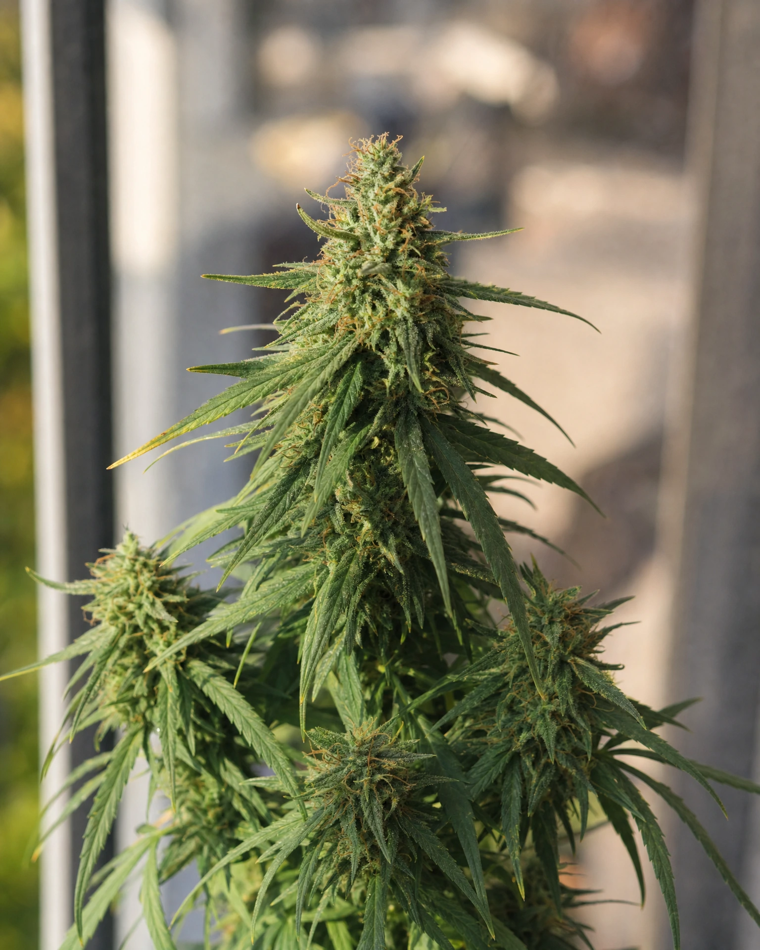 Ausgereifte Cannabispflanze der Sorte Blue Dream Autoflower aus einem zweiten Blickwinkel