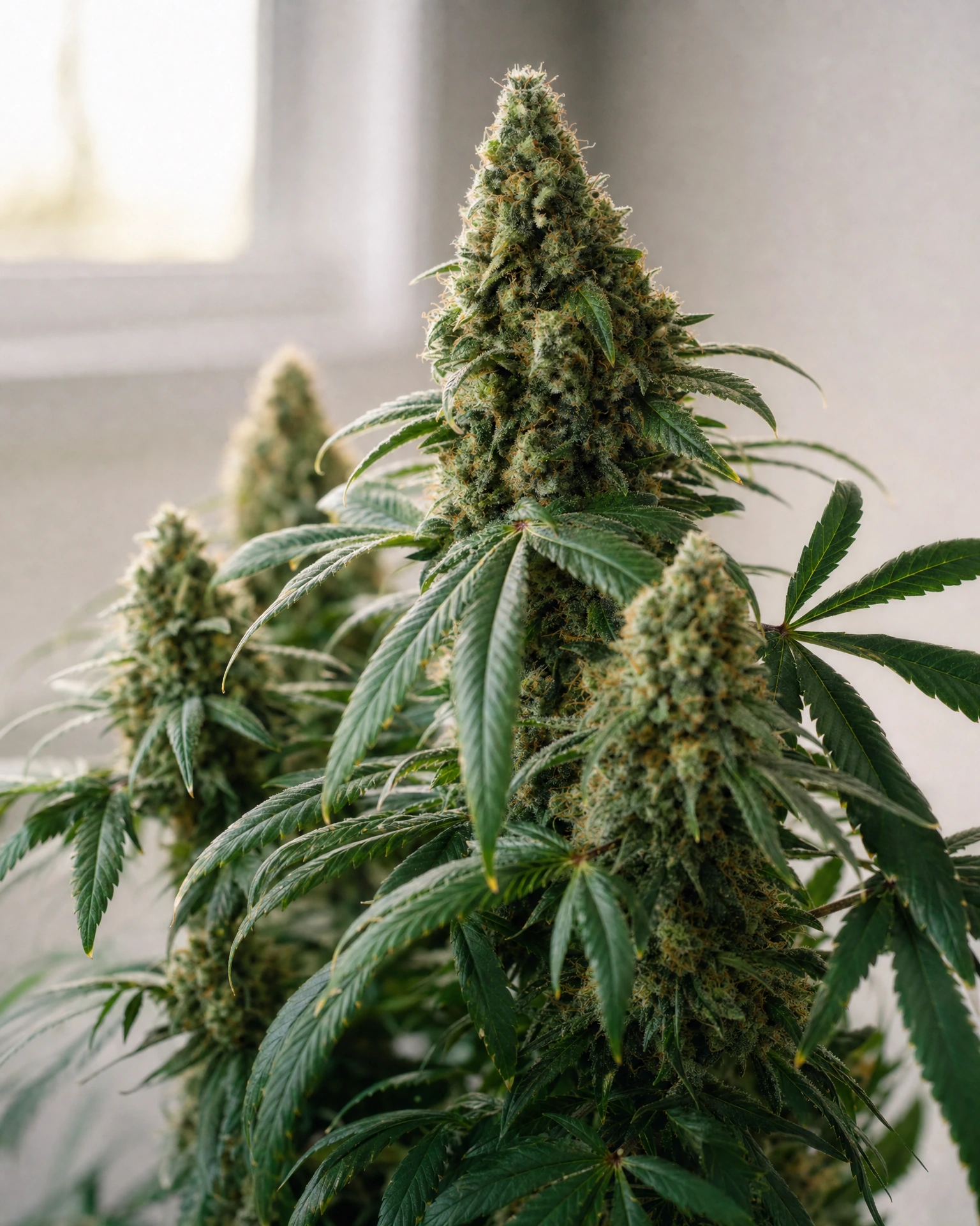 Ausgereifte Cannabispflanze der Sorte Bruce Banner aus einem zweiten Blickwinkel