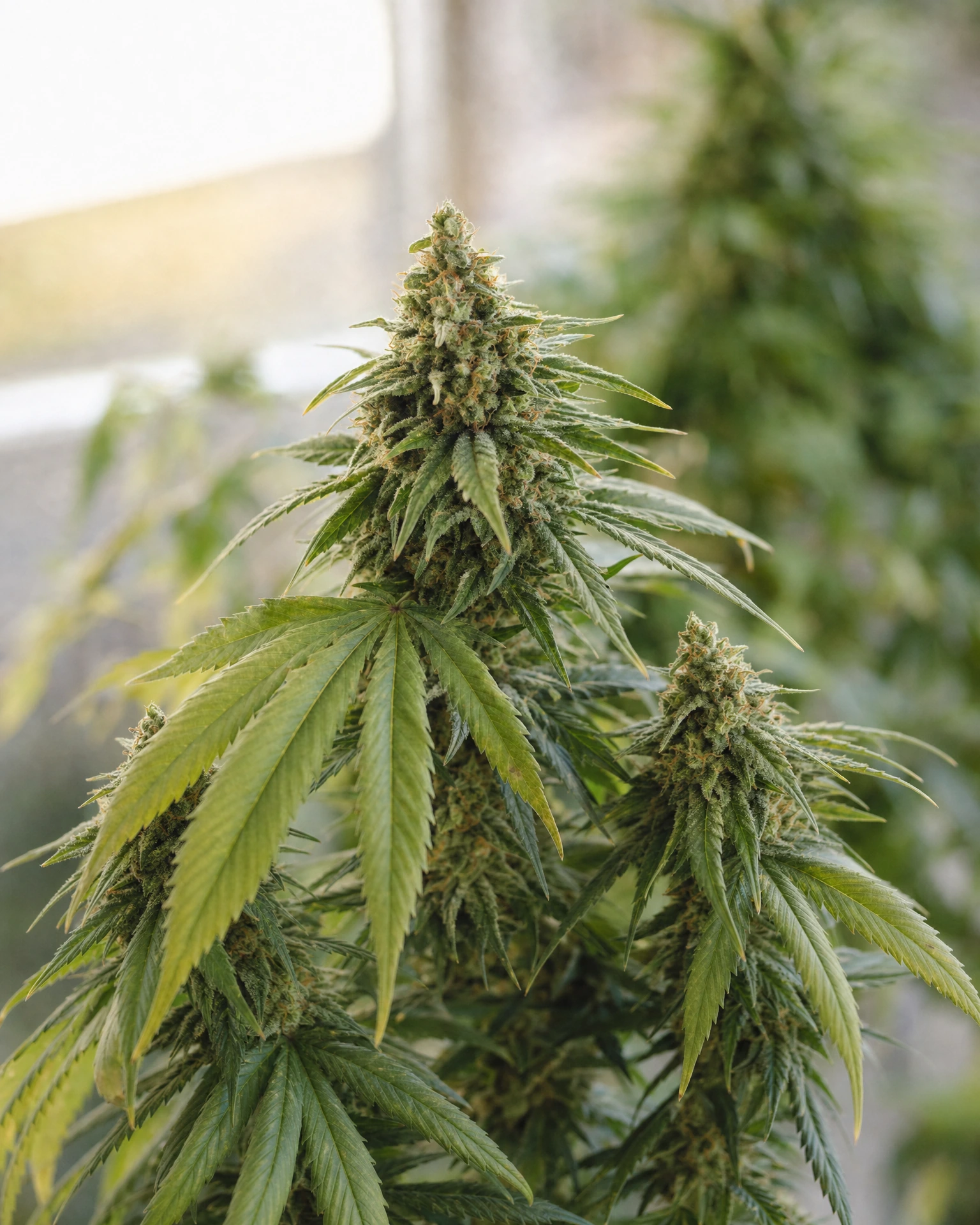 Ausgereifte Cannabispflanze der Sorte Cannatonic aus einem zweiten Blickwinkel