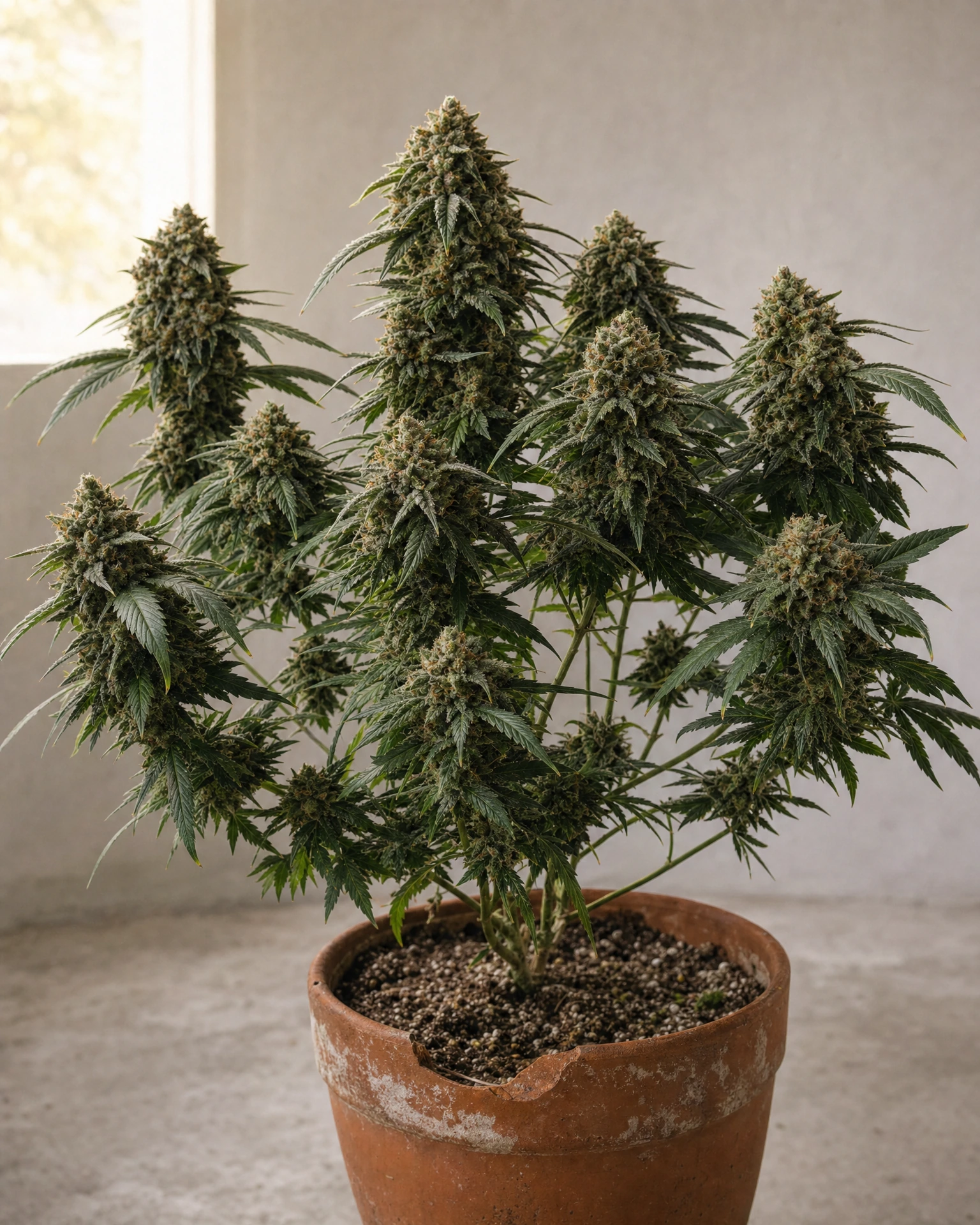 Ausgewachsene Cannabispflanze der Sorte Skywalker OG