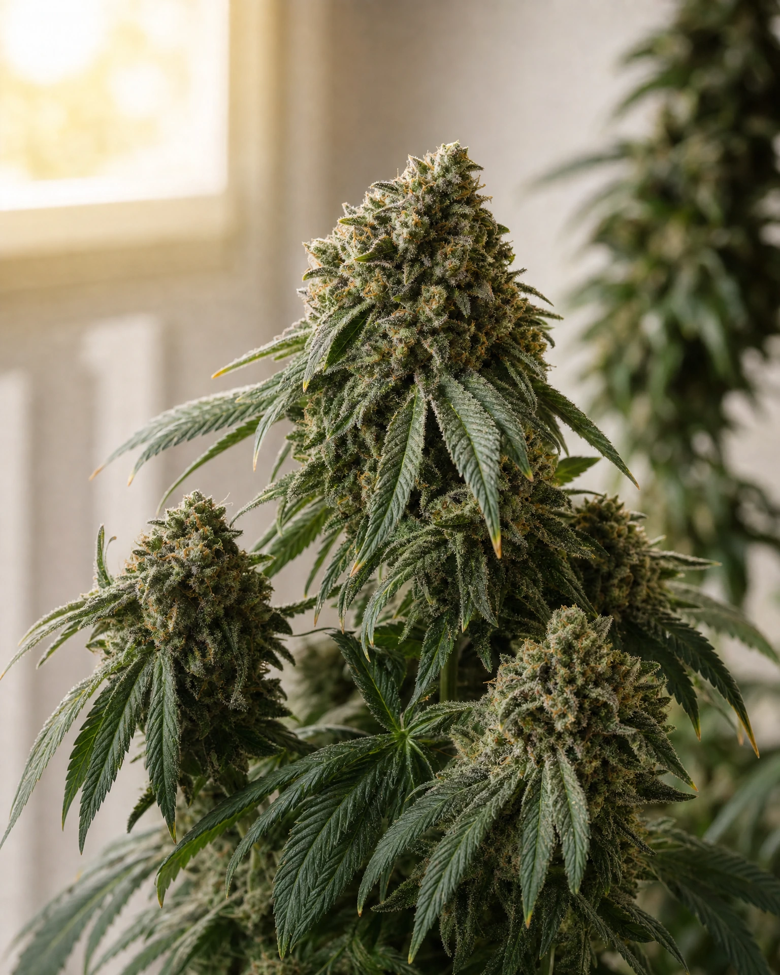 Ausgereifte Cannabispflanze der Sorte Skywalker OG aus einem zweiten Blickwinkel