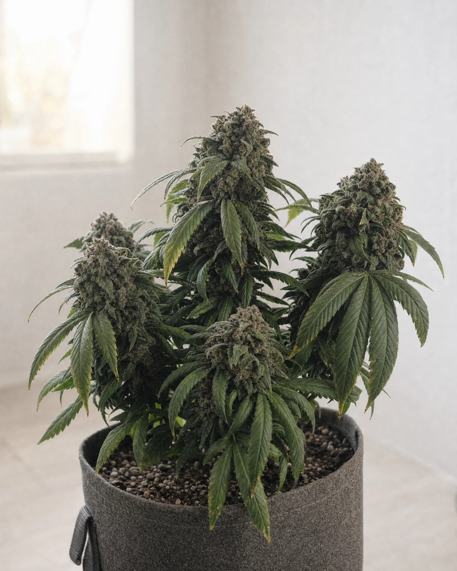 Ausgewachsene Cannabispflanze der Sorte Godfather OG Autoflower